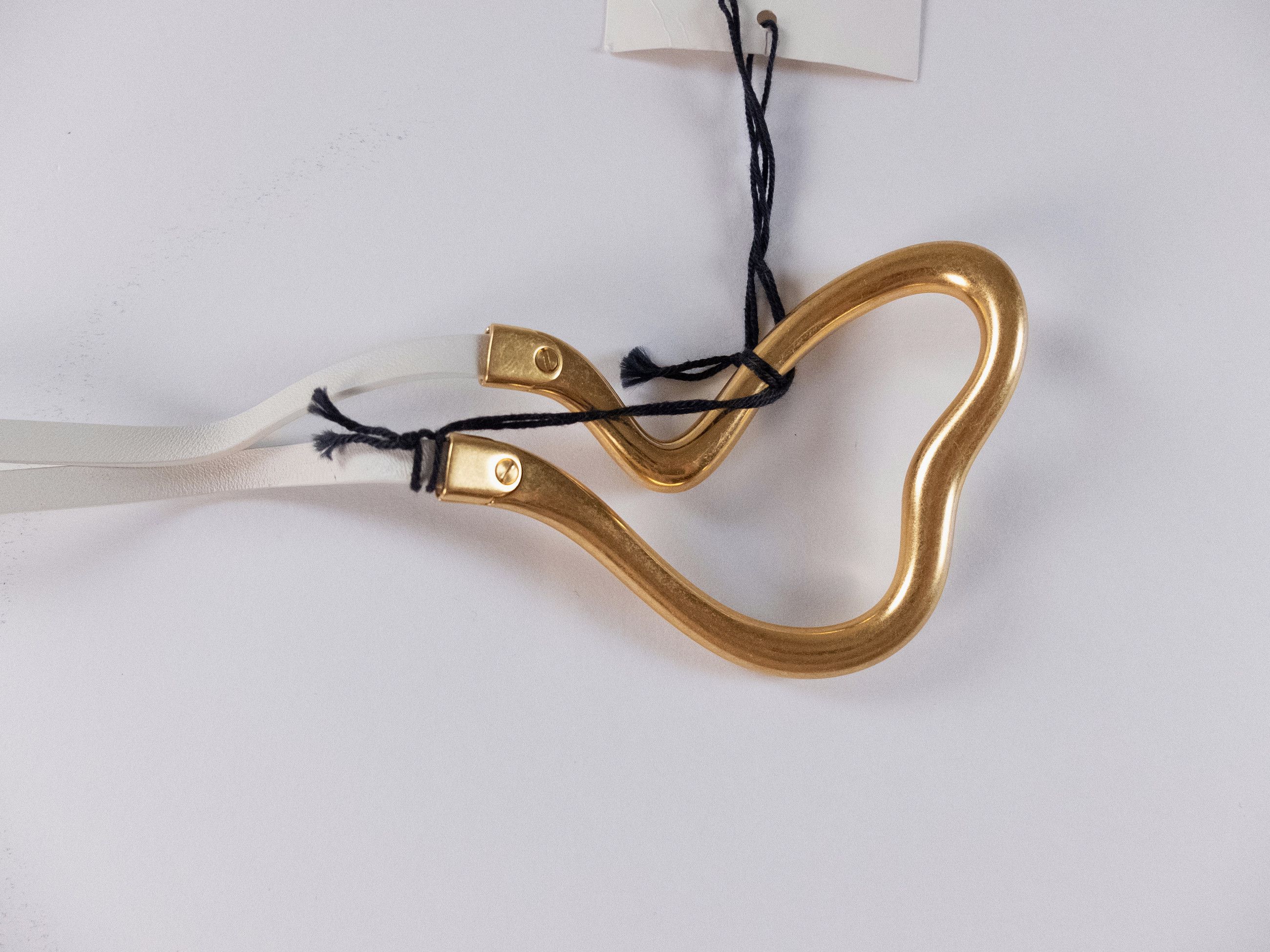Bottega Veneta BOTTEGA VENETA white gold decorative buckle thin belt Size ONE SIZE - 8 Thumbnail