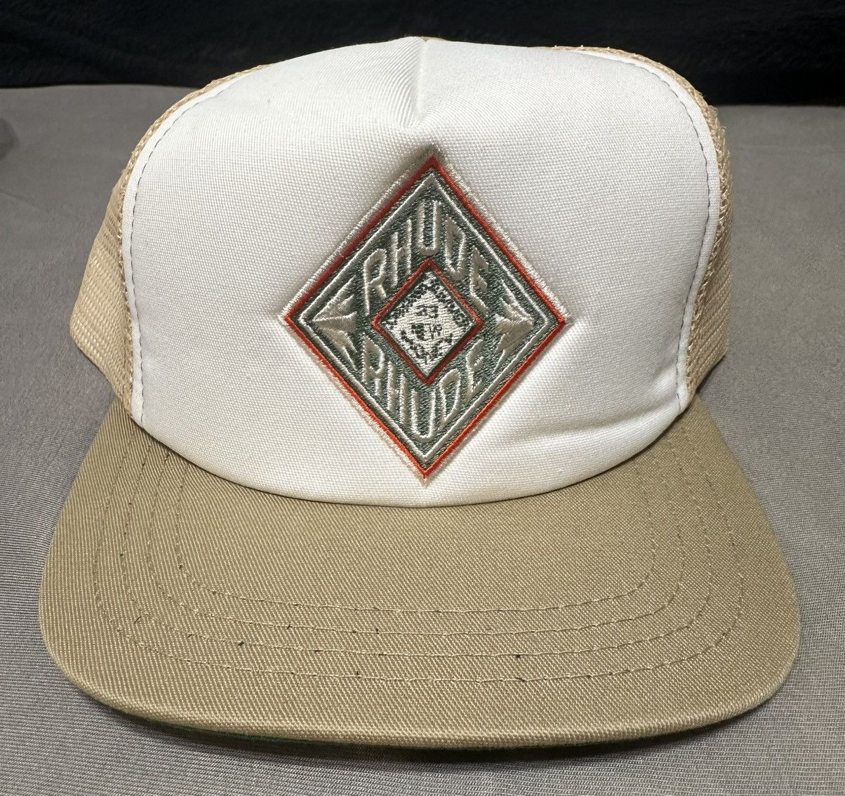 Rhude Rhude Diamond Trucker Hat Tan SnapBack Size ONE SIZE - 1 Thumbnail