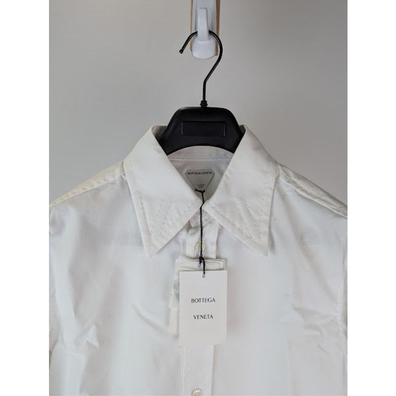 Bottega Veneta o1rshd1 Compact Cotton Canvas Shirt in White Size US S / EU 44-46 / 1 - 7 Thumbnail
