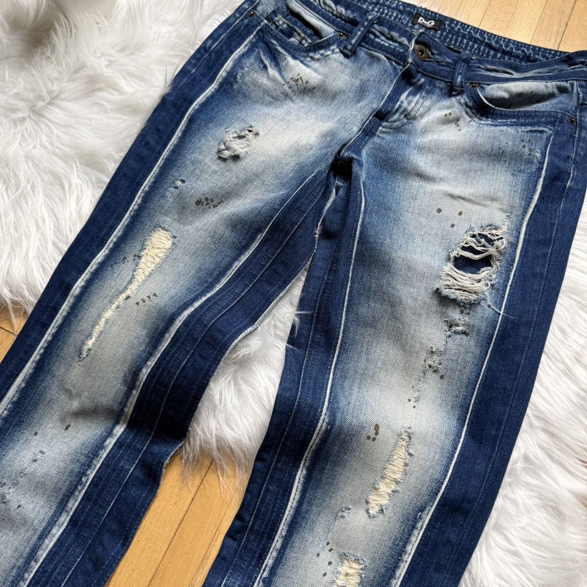 Dolce & Gabbana 📌 Vintage Dolce&Gabbana Archive 00s Y2K Distressed Jeans Size 26" / US 2 / IT 38 - 5 Thumbnail