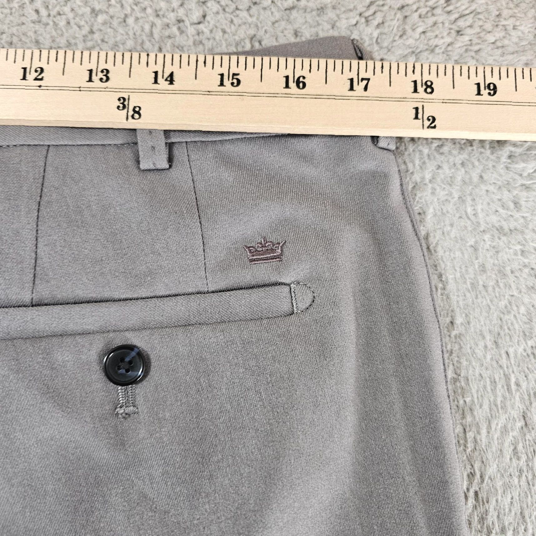 Peter Millar Peter Millar Dress Pants Mens 34x30 Gray Crown Sport Flat Front Pockets Slim Straight Logo 100% Polyester Business Casual Size US 34 / EU 50 - 7 Thumbnail