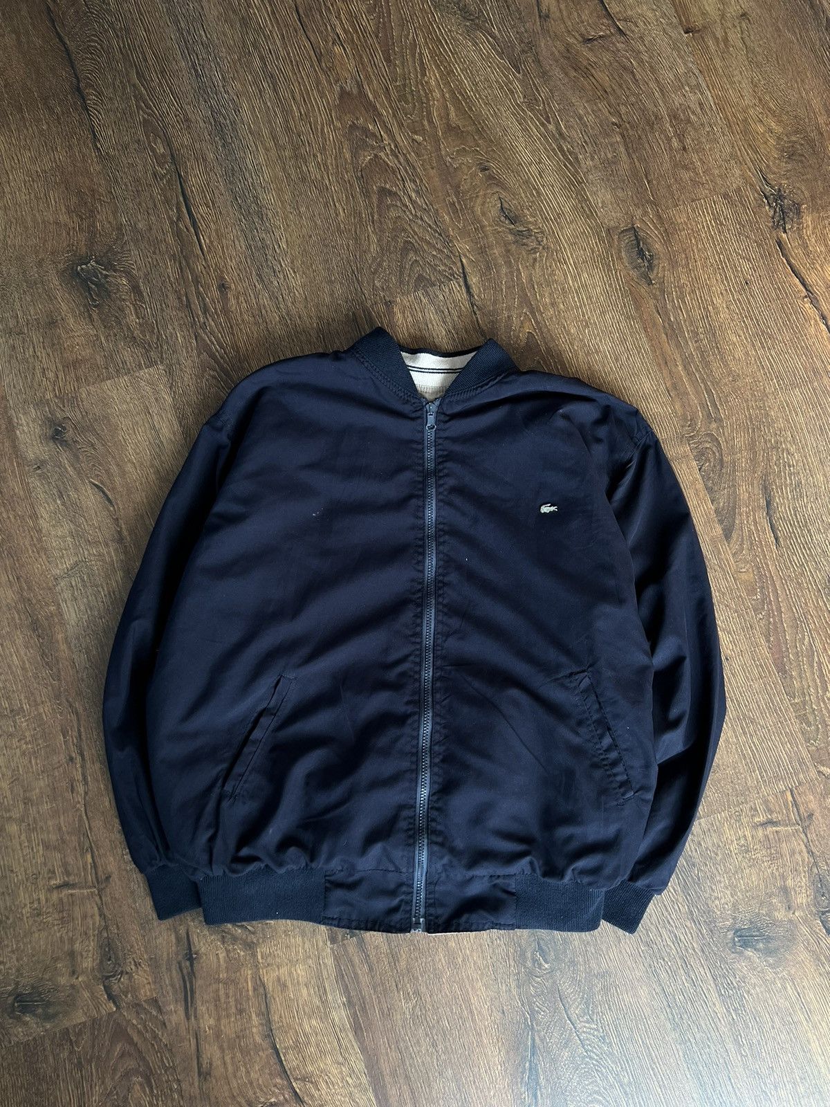 Vintage Lacoste Reversible Bomber Jacket Metal Logo