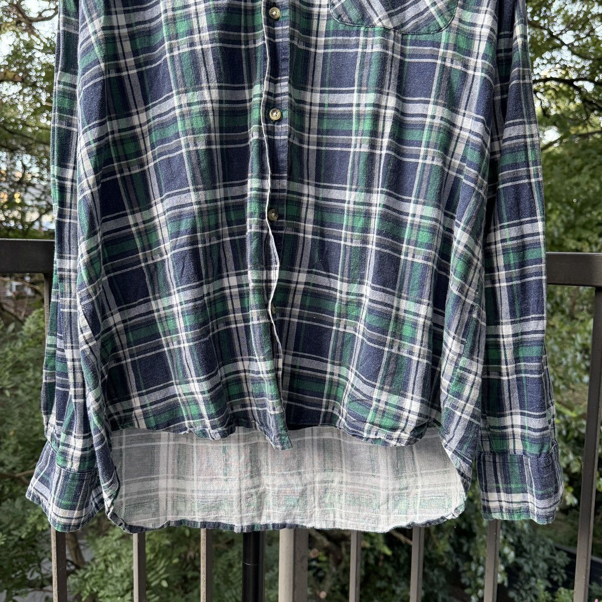 Vintage Thrashed Faded Distressed Flannel Shirt ERD Grunge Chrome Size US XL / EU 56 / 4 - 5 Thumbnail