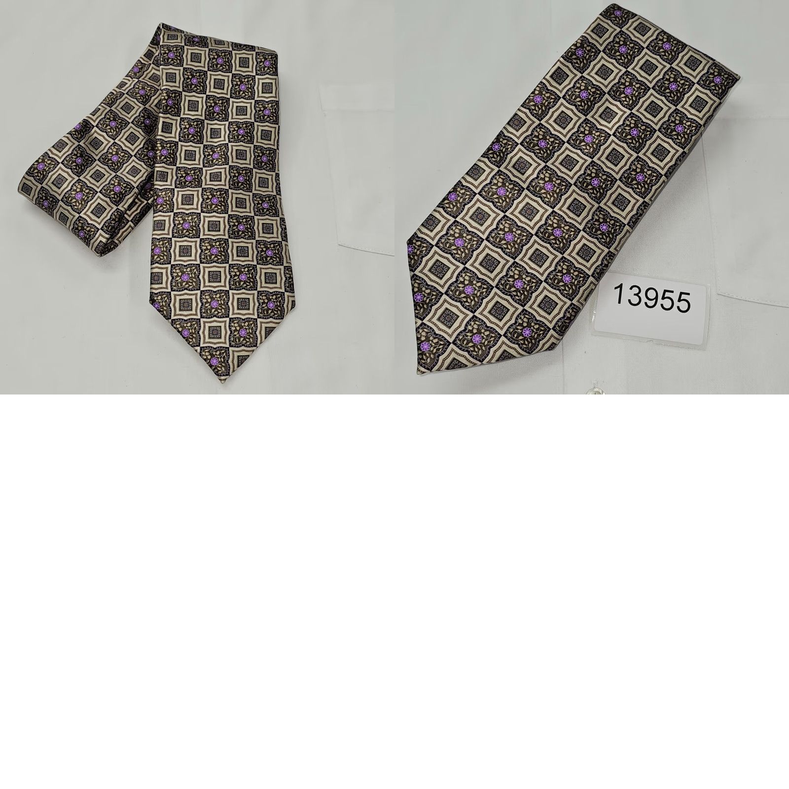 Ermenegildo Zegna VINTAGE Ermenegildo Zegna Luxury Necktie Men's Geometric XXXXX Made in Italy Tie Size ONE SIZE - 8 Thumbnail