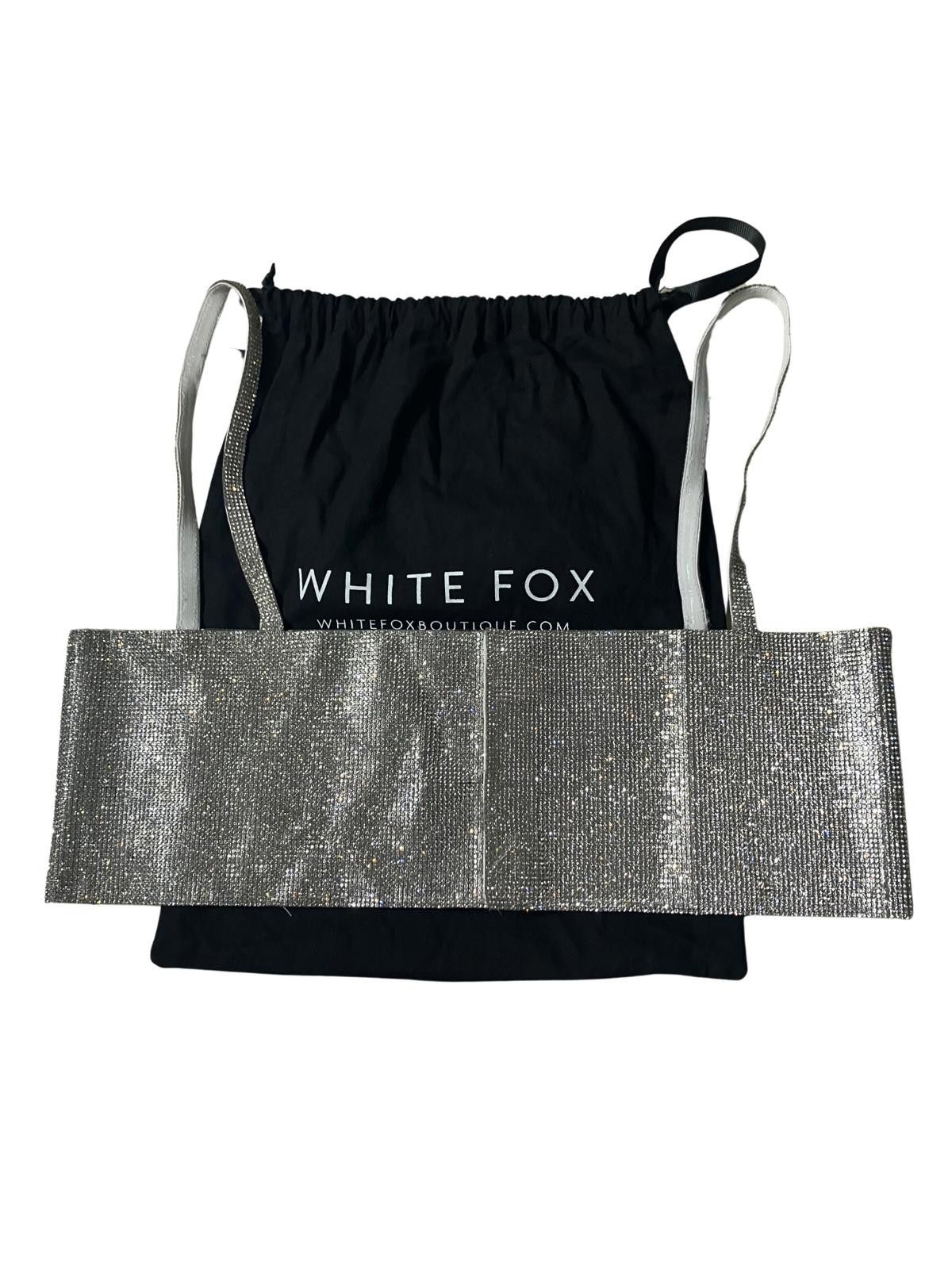 Other White Fox Rhinestone Crop Top XS/S Silver Party Size XS / US 0-2 / IT 36-38 - 2 Thumbnail