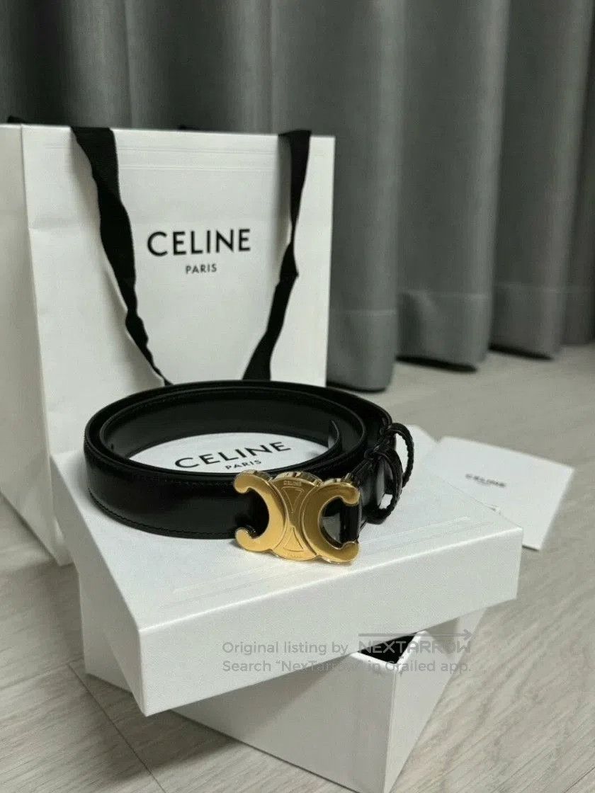 Celine CELINE Triomphe Buckle Leather Belt. Size ONE SIZE - 1 Thumbnail