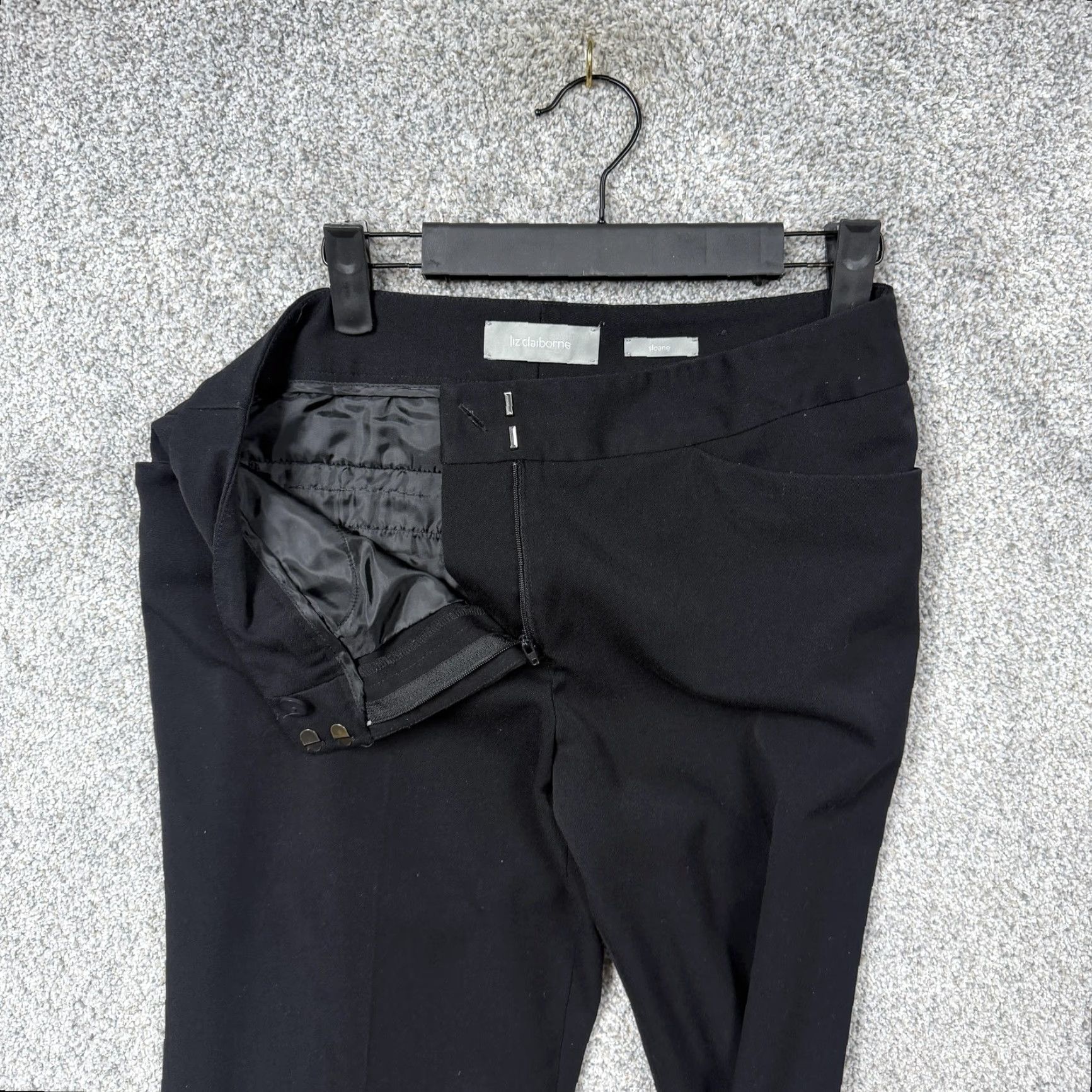 Liz Claiborne Liz Claiborne Dress Pants Womens 8 Black Straight Leg Stretch Twill Office Business Casual Size 30" / US 8 / IT 44 - 6 Thumbnail