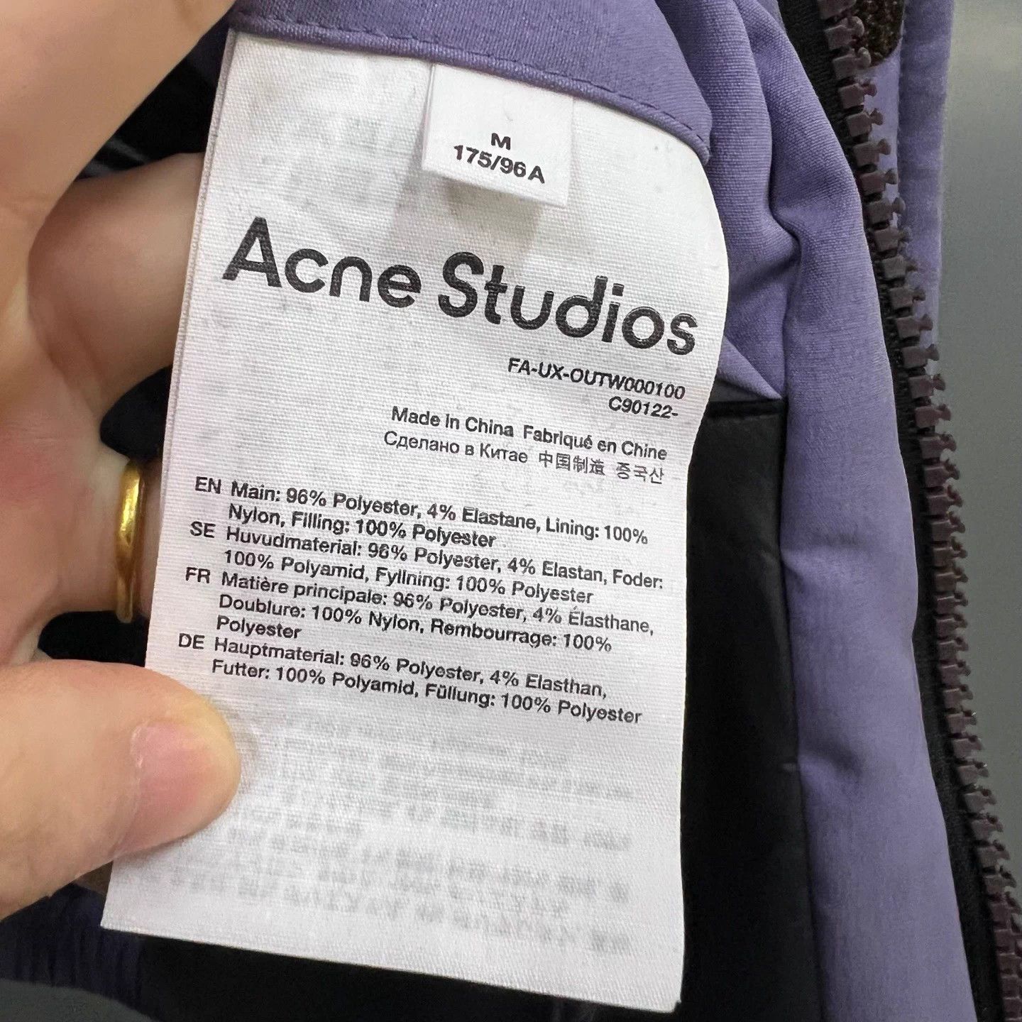Acne Studios Acne Studios Purple Logo Embroidered M Coat Size US M / EU 48-50 / 2 - 3 Thumbnail