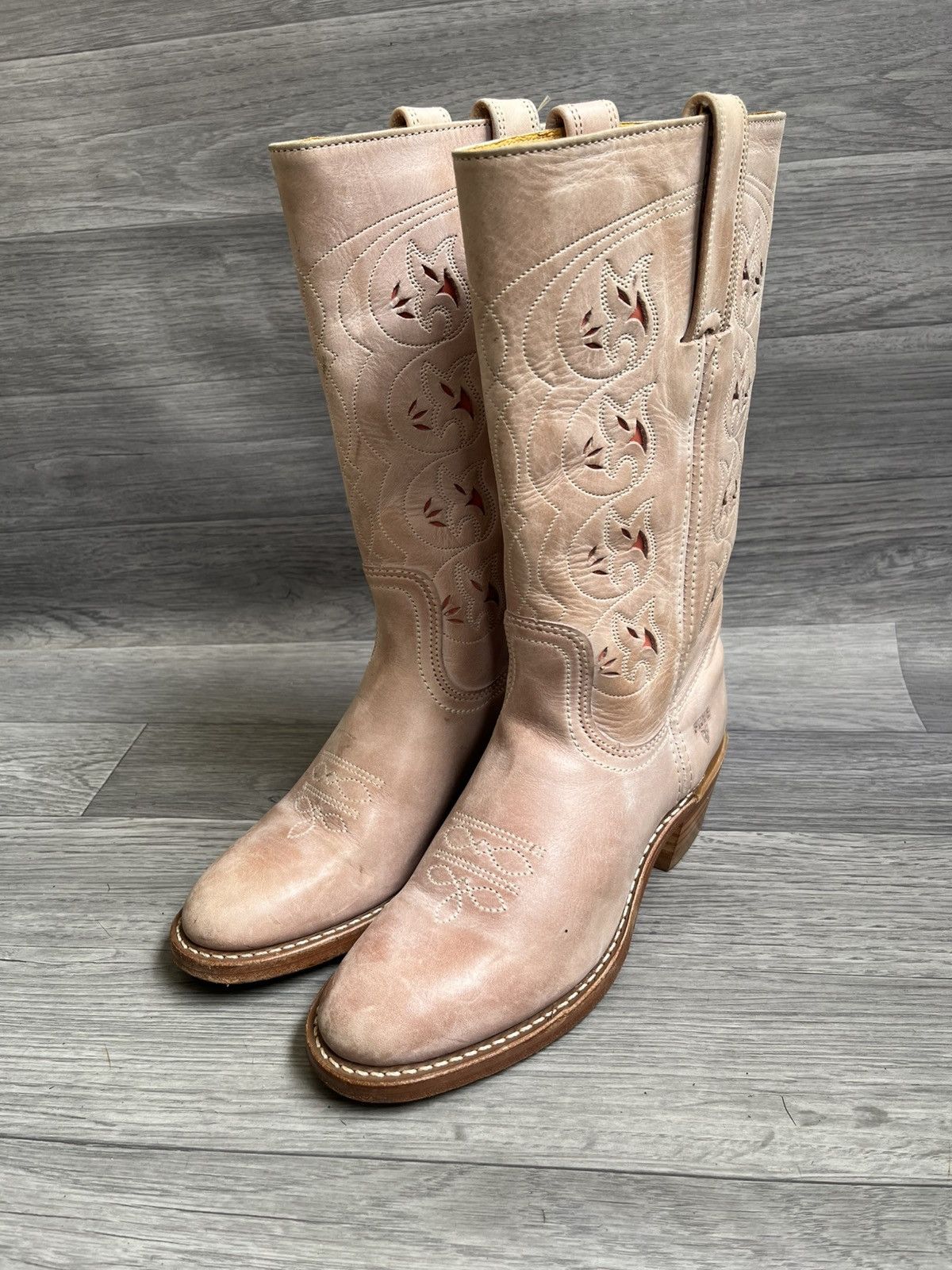 Frye Vintage Frye Austin knee high western floral cut boots sz Size US 8.5 / IT 38.5 - 1 Thumbnail