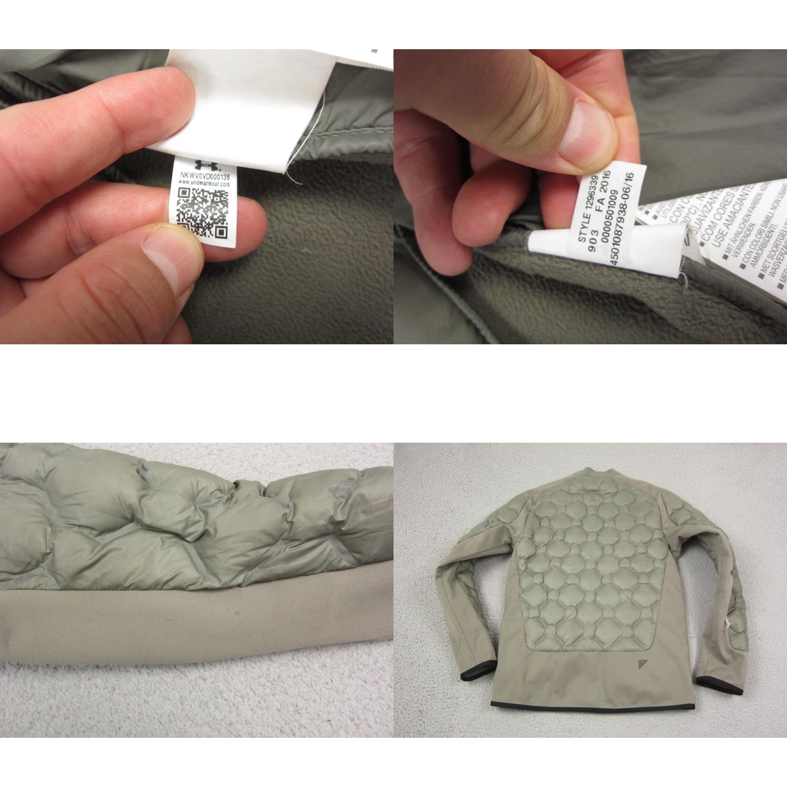 Under Armour Under Armour Jacket Adults Medium Green Bomber Jacket Down Insulation Zip Front Stand-Up Collar Pockets Logo Regular Fit Size US M / EU 48-50 / 2 - 10 Thumbnail