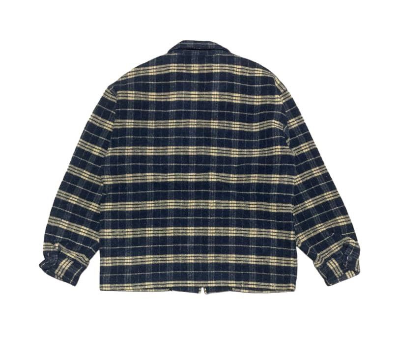 Vintage ROC&USC Plaid Wool Flannel Shirt Jacket Zipper Ups