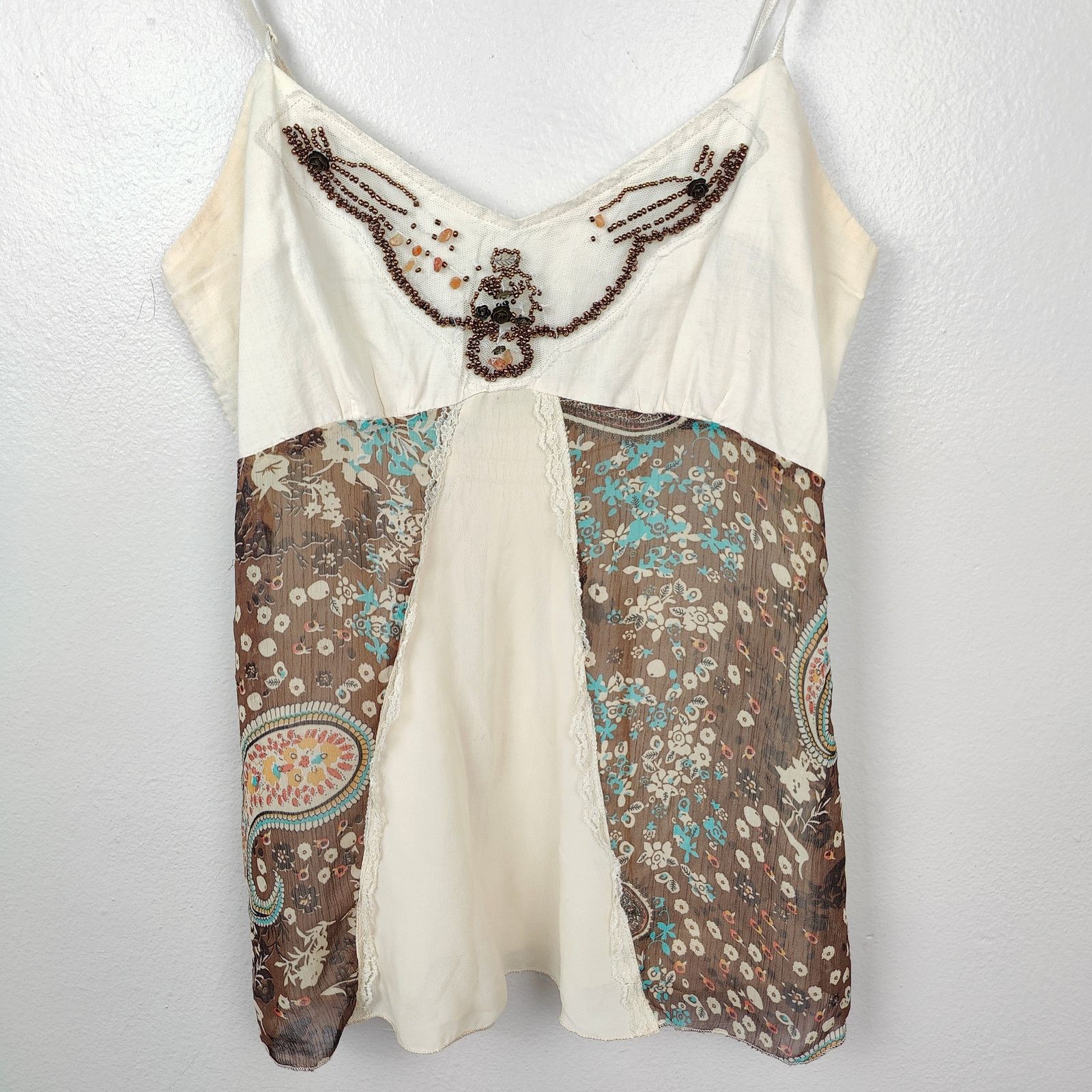 Other Vintage Y2K Hendi Babydoll Tank Top Womens Small Cream Size S / US 4 / IT 40 - 1 Thumbnail