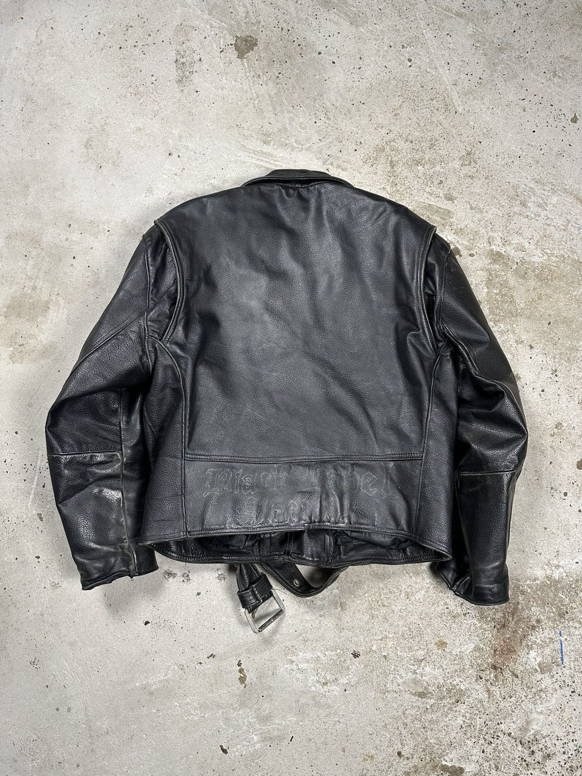 Genuine Leather × Vintage Vintage Y2K Ramones Black Moto Biker Leather Jacket Heavy Size US L / EU 52-54 / 3 - 2 Thumbnail