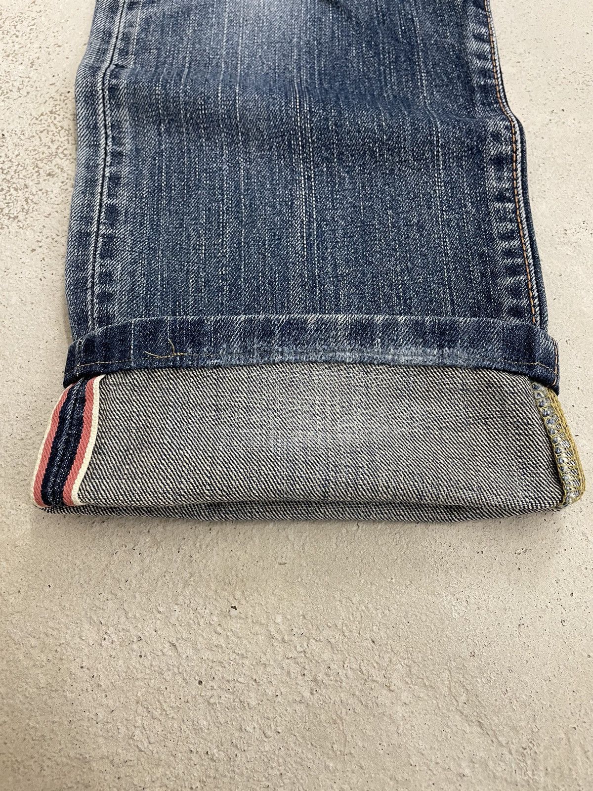 Edwin Edwin 505 Selvedge Buckle Back Whisker Distress Denim A13 Size US 32 / EU 48 - 5 Thumbnail