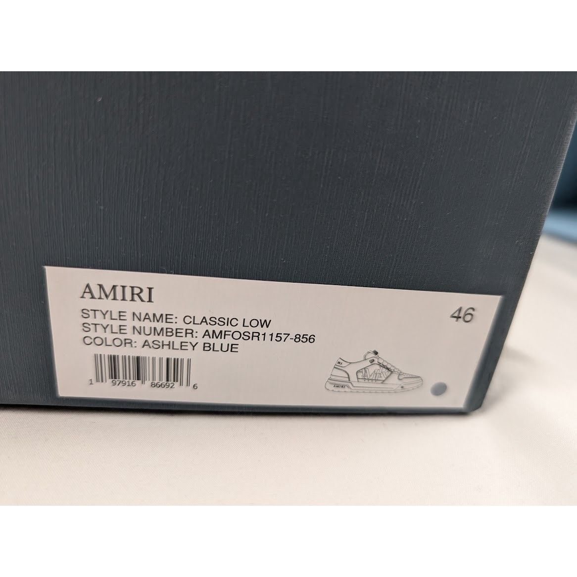 Amiri o1rshd1 Classic Low Top Sneakers in Ashley Blue Size US 13 / EU 46 - 20 Thumbnail