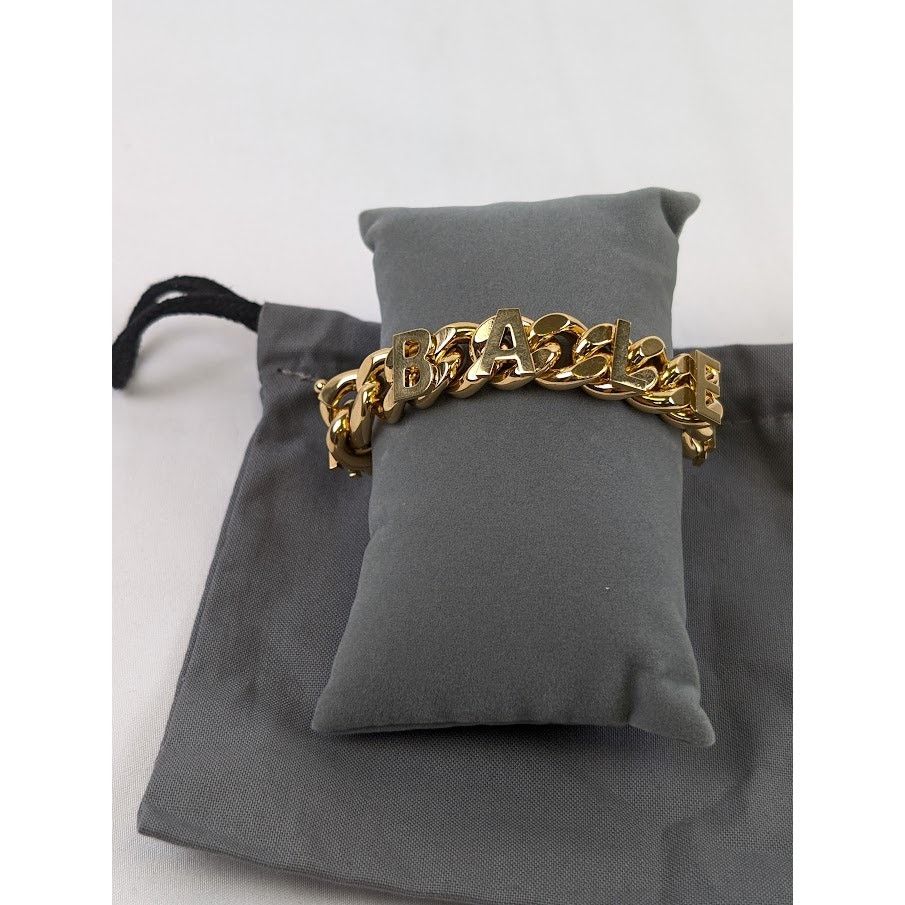 Balenciaga o1rshd1 Size: Small / Logo Bracelet in Gold Size ONE SIZE - 10 Thumbnail