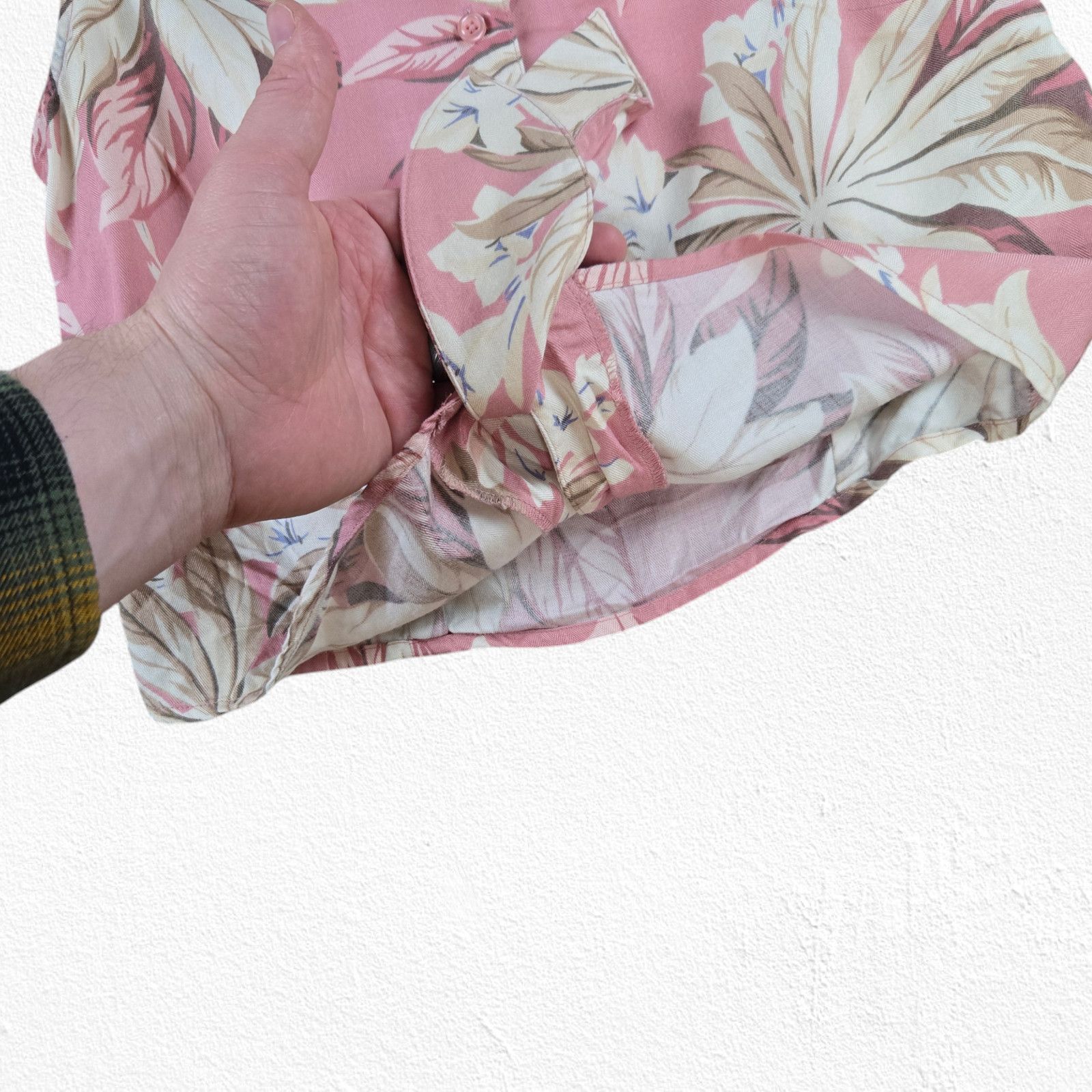 Vintage 90s Mauve Pink Tropical Floral Crop Top Size Small Size S / US 4 / IT 40 - 5 Thumbnail