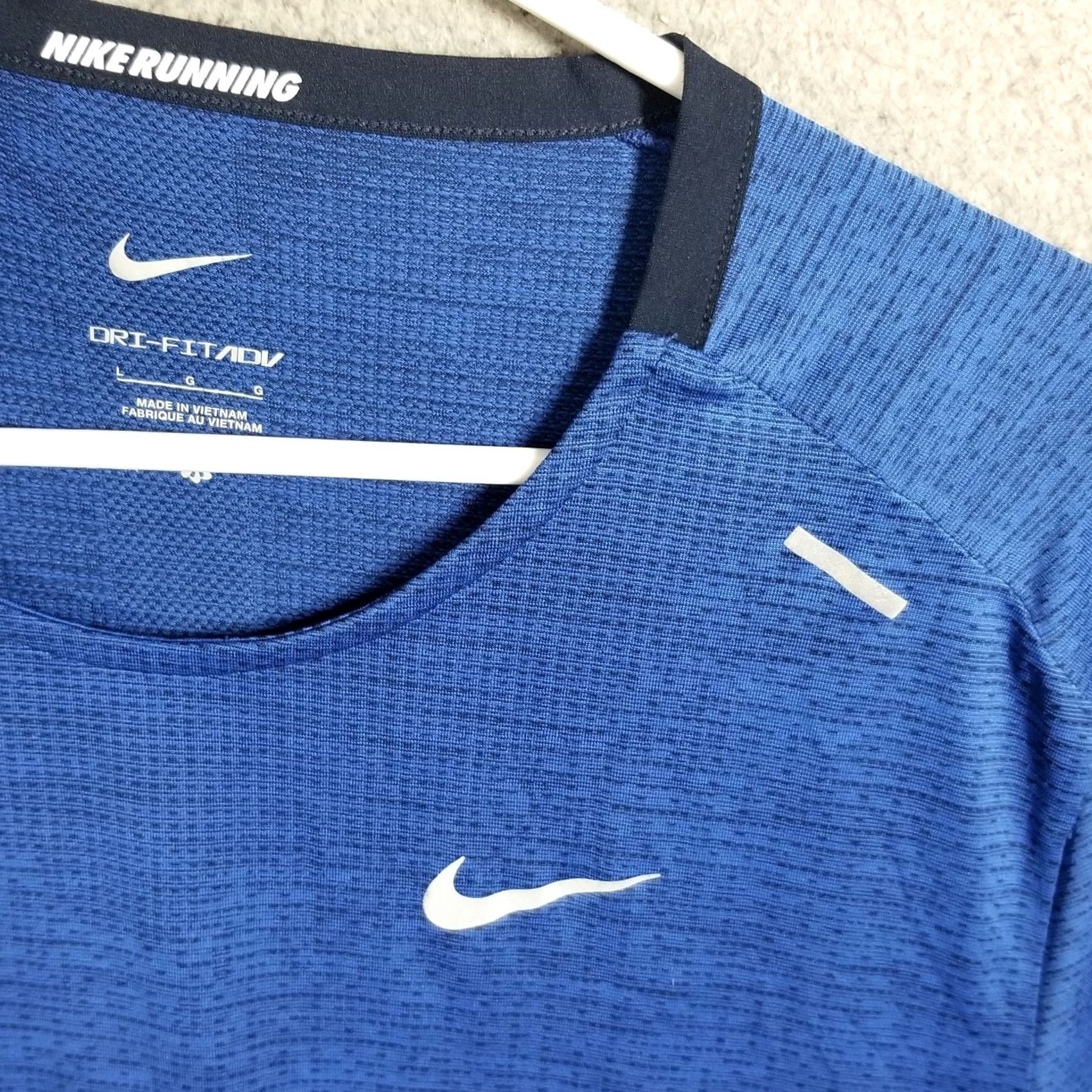 Nike Nike Dri-FIT ADV TechKnit Ultra Running Training Shirt Mens L Blue Size US L / EU 52-54 / 3 - 3 Thumbnail