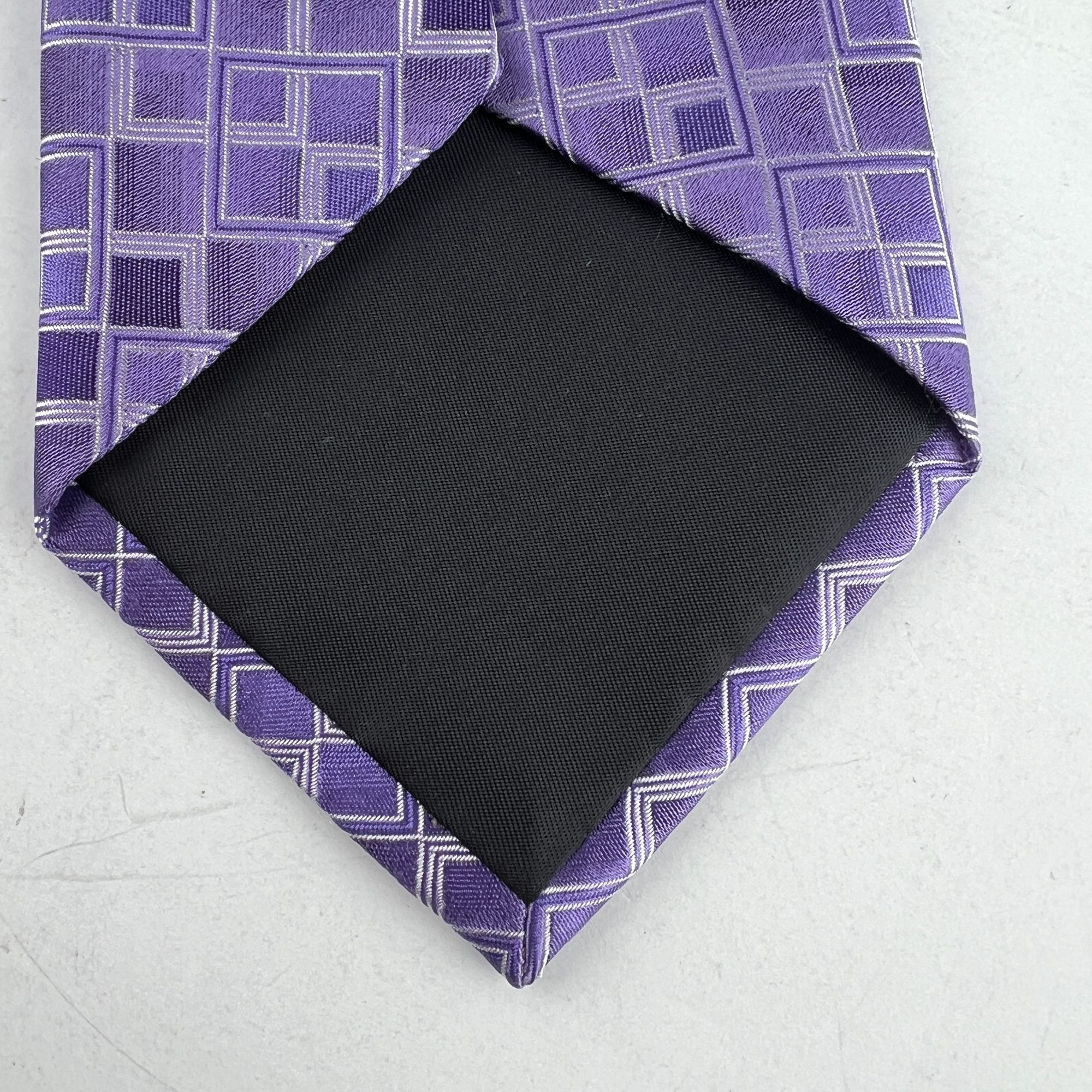 Other StateMents Purple Squares Necktie Tie Silk Size ONE SIZE - 5 Thumbnail