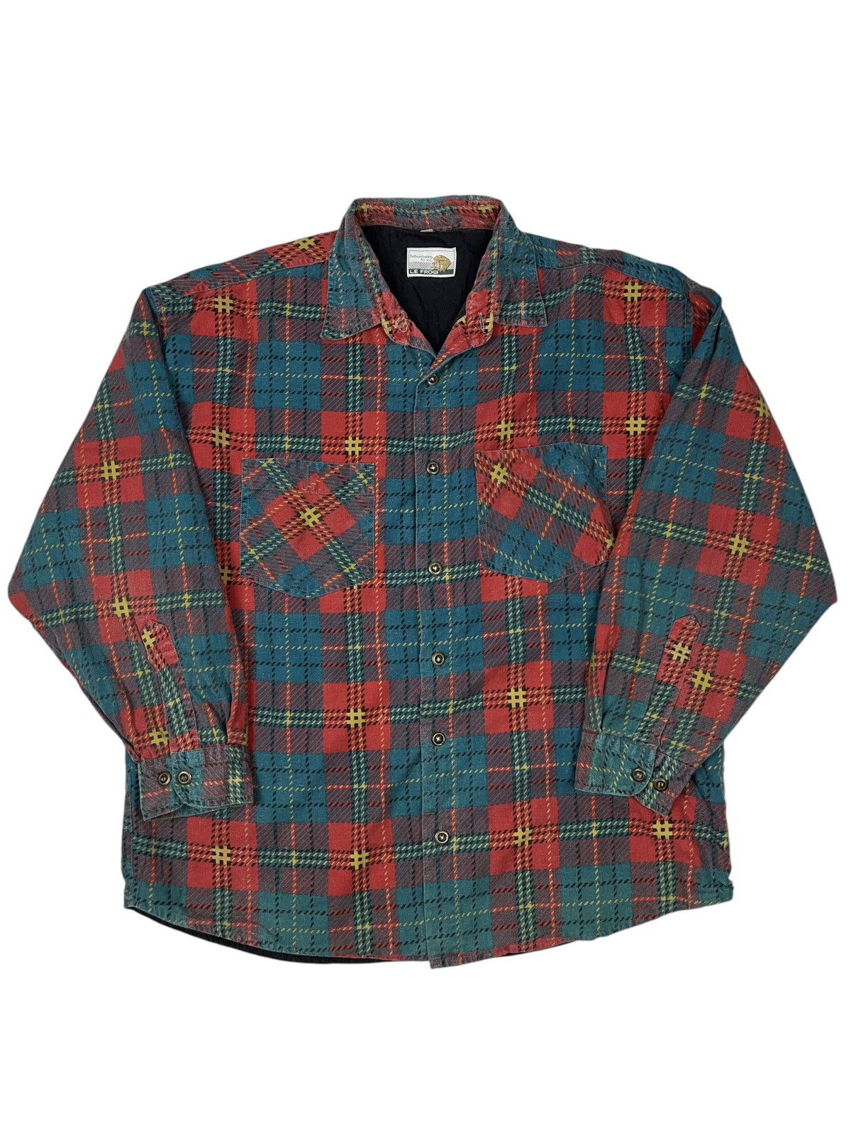 Le Frog × Vintage Vintage 80s Le Frog Insulated Work Flannel Overshirt Size US XL / EU 56 / 4 - 1 Thumbnail