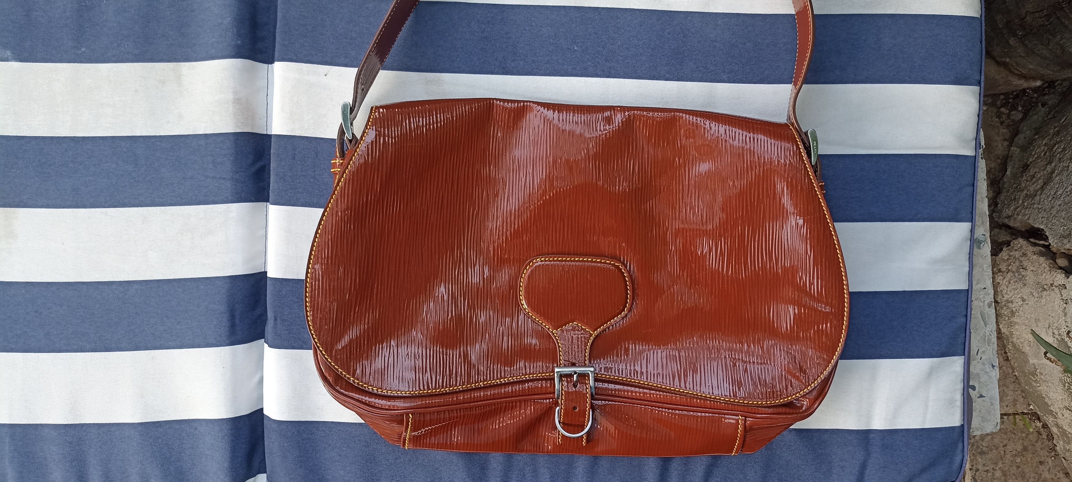 Prada Prada Vintage Patent Leather Shoulder Bag Brown Size ONE SIZE - 6 Thumbnail