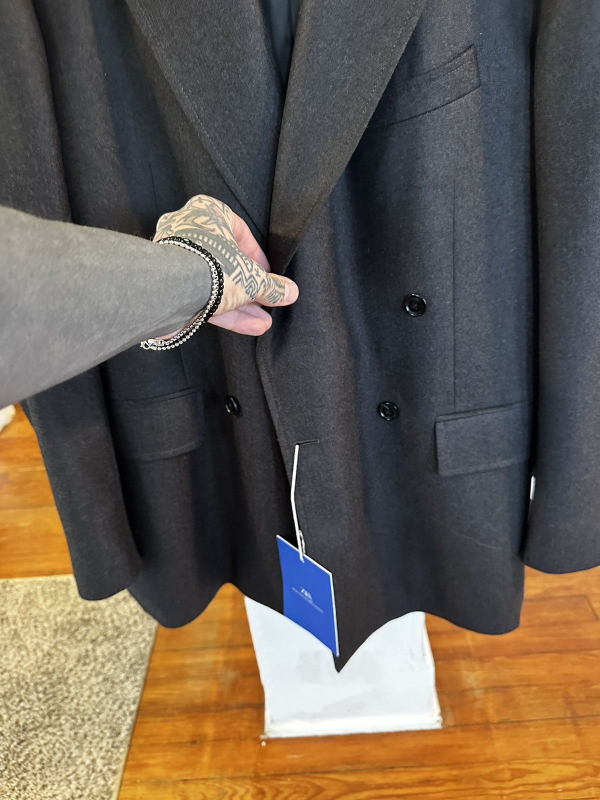 Other DOUBLE BREASTED WOOL SUIT BLAZER AARON LEVINE X ZARA size 38 Size US M / EU 48-50 / 2 - 3 Thumbnail