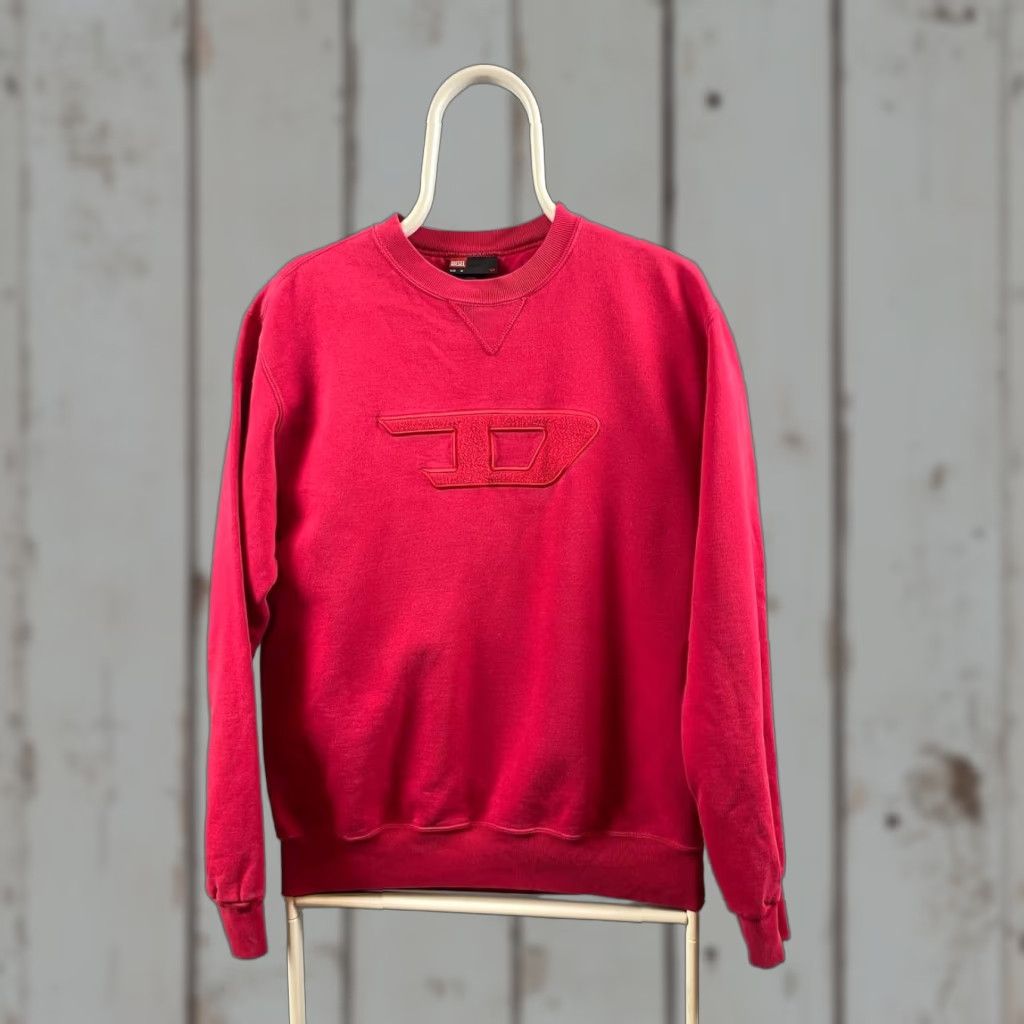 Diesel Diesel Sweatshirt Mens Size M Red Pullover Crew Neck Long Sleeve Cotton Acrylic Fleece Logo Vintage No Size US M / EU 48-50 / 2 - 1 Thumbnail