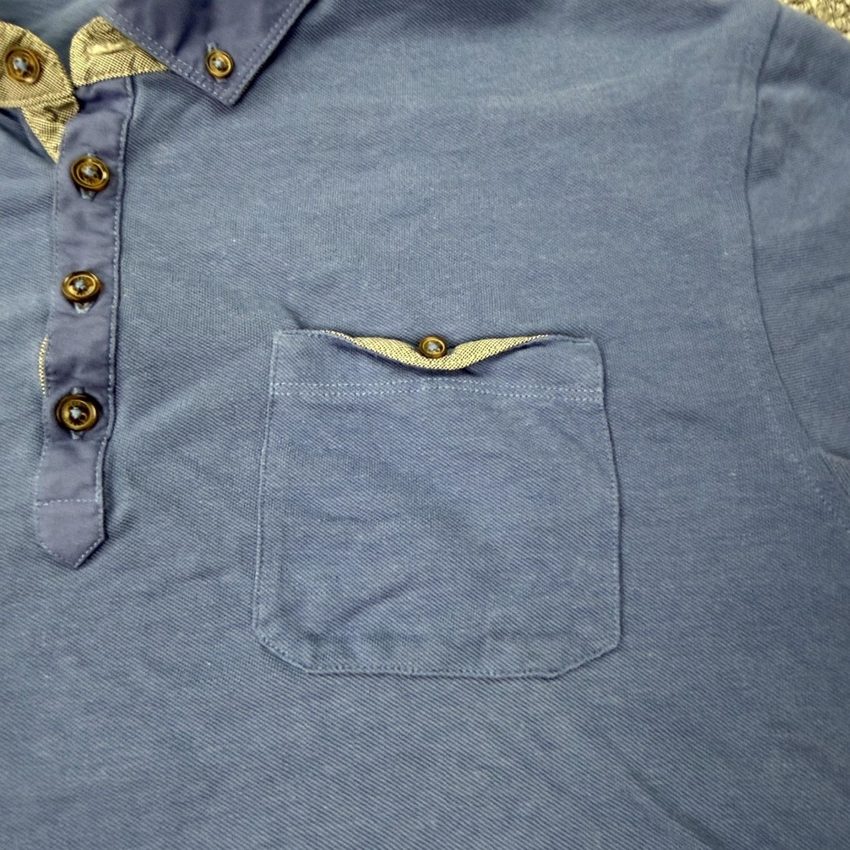 Ted Baker Ted Baker London Polo Shirt 3XL Mens Blue Button Down Collar Pocket Contrast Size US XXL / EU 58 / 5 - 2 Thumbnail