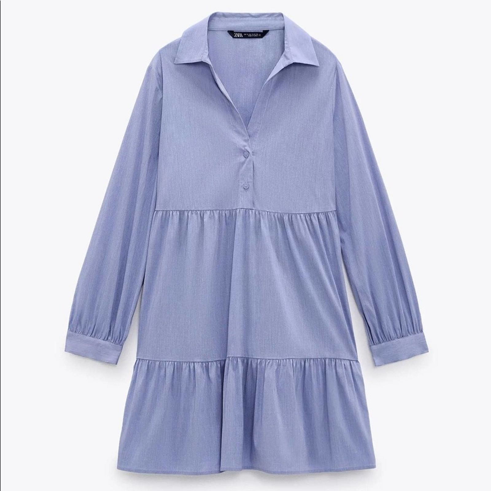Zara ZARA MINI SHIRT DRESS Size L / US 10 / IT 46 - 5 Thumbnail