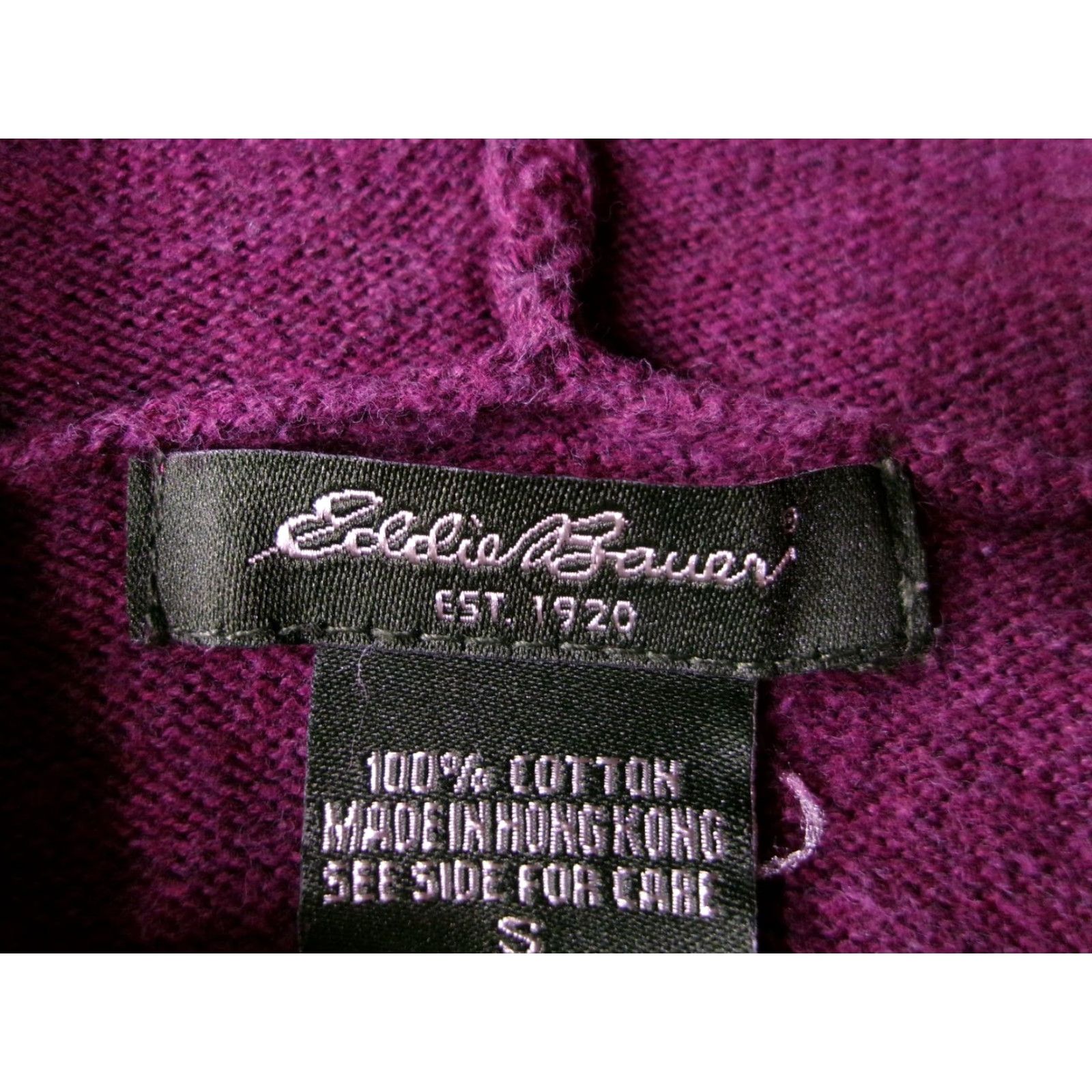Eddie Bauer Eddie Bauer Sweater Womens S Hooded Zip 100% Cotton Fair Isle Plum Casual Cozy Size S / US 4 / IT 40 - 6 Thumbnail