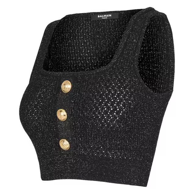 Balmain o1g2r1mq0924 Tank Tops in Noir Size M / US 6-8 / IT 42-44 - 3 Thumbnail