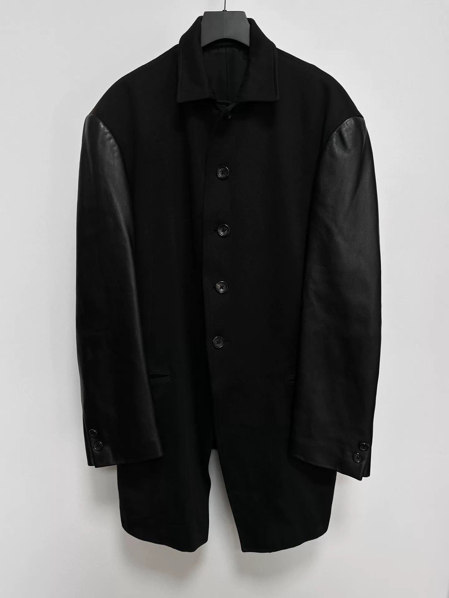 Yohji Yamamoto yohji yamamoto leather mix jacket 1996 Size US S / EU 44-46 / 1 - 1 Thumbnail