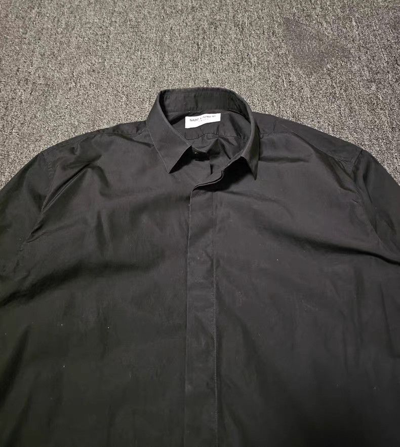 Saint Laurent Paris Saint Laurent Black Long Sleeve Shirt Size US L / EU 52-54 / 3 - 6 Thumbnail