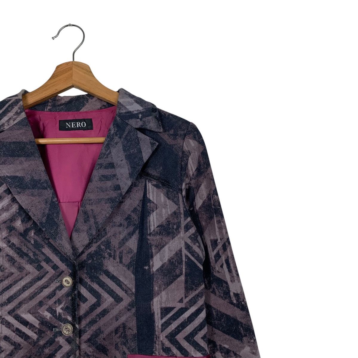 Japanese Brand NERO Made in Japan Fullprint Cropped Blazer Jacket #1621-C72 Size M / US 6-8 / IT 42-44 - 4 Thumbnail