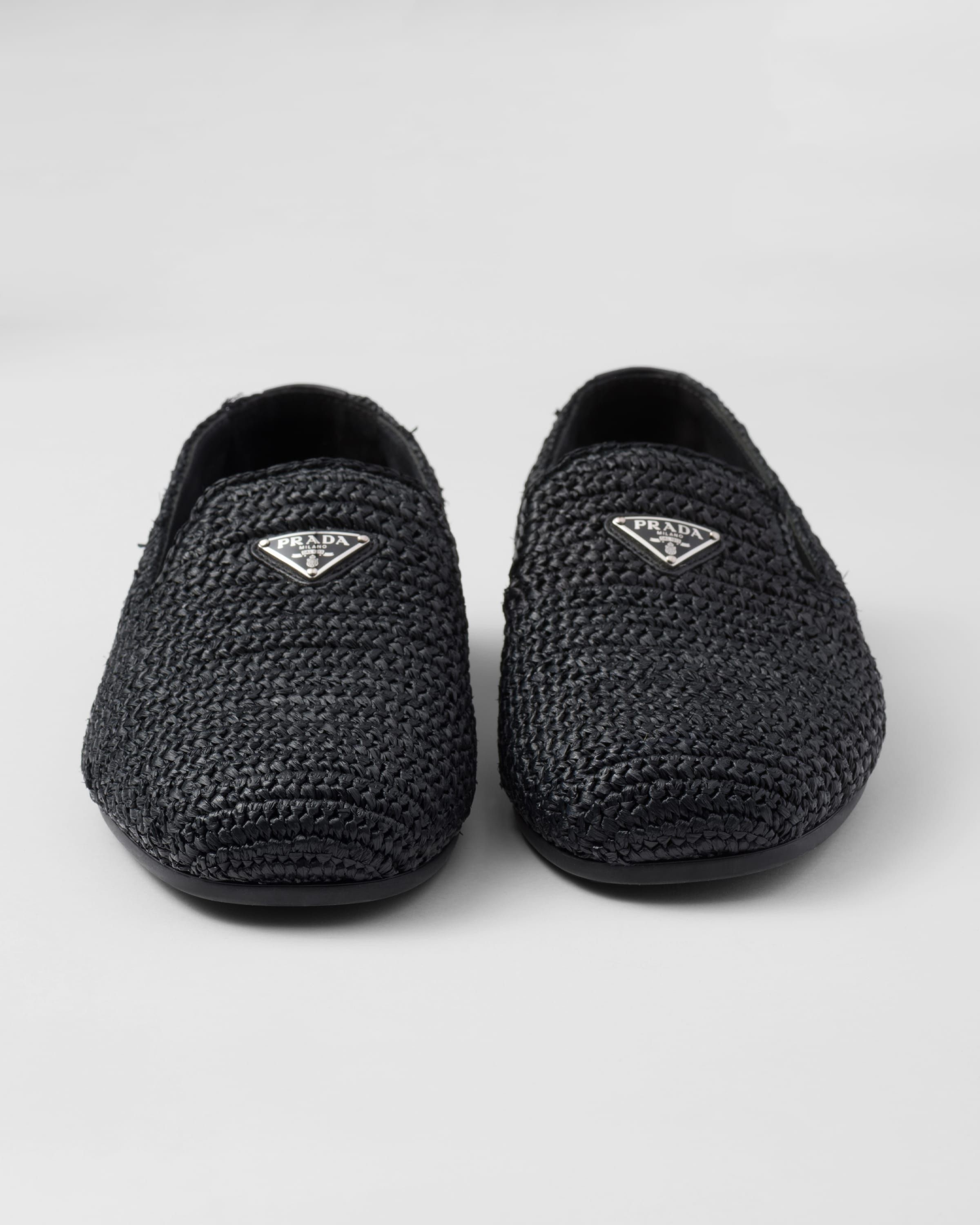 Prada o1bcso1str1025 Crochet Slip-On Shoes in Black Size US 8 / EU 41 - 6 Thumbnail