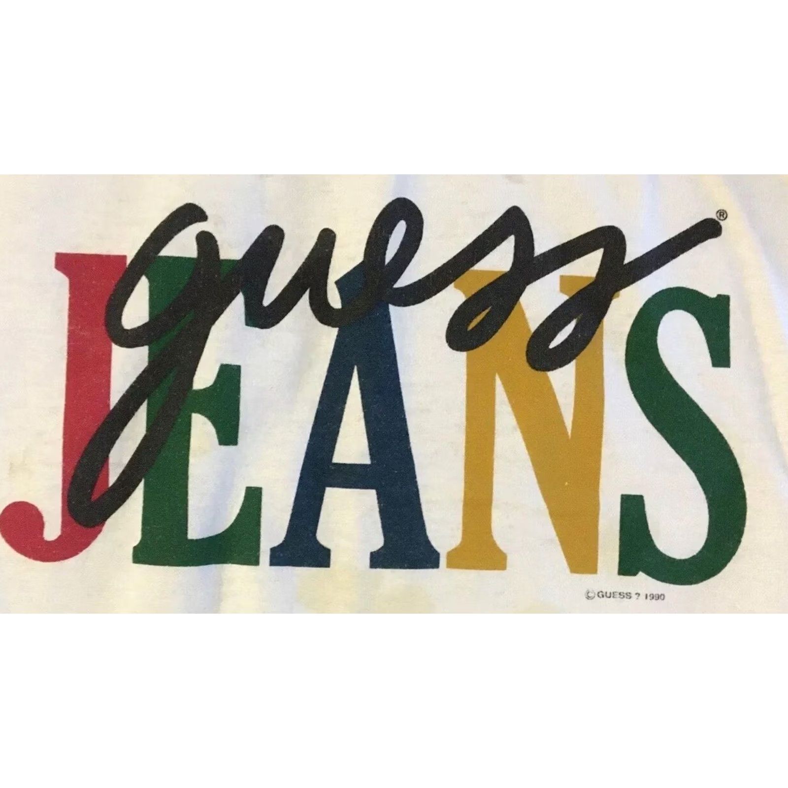 Guess VINTAGE Guess Jeans Hoodie Women L USA White Distressed Spellout 90s 80s Grunge Punk Hip Hop Retro Basketball Summer amer Womens Size L / US 10 / IT 46 - 3 Thumbnail