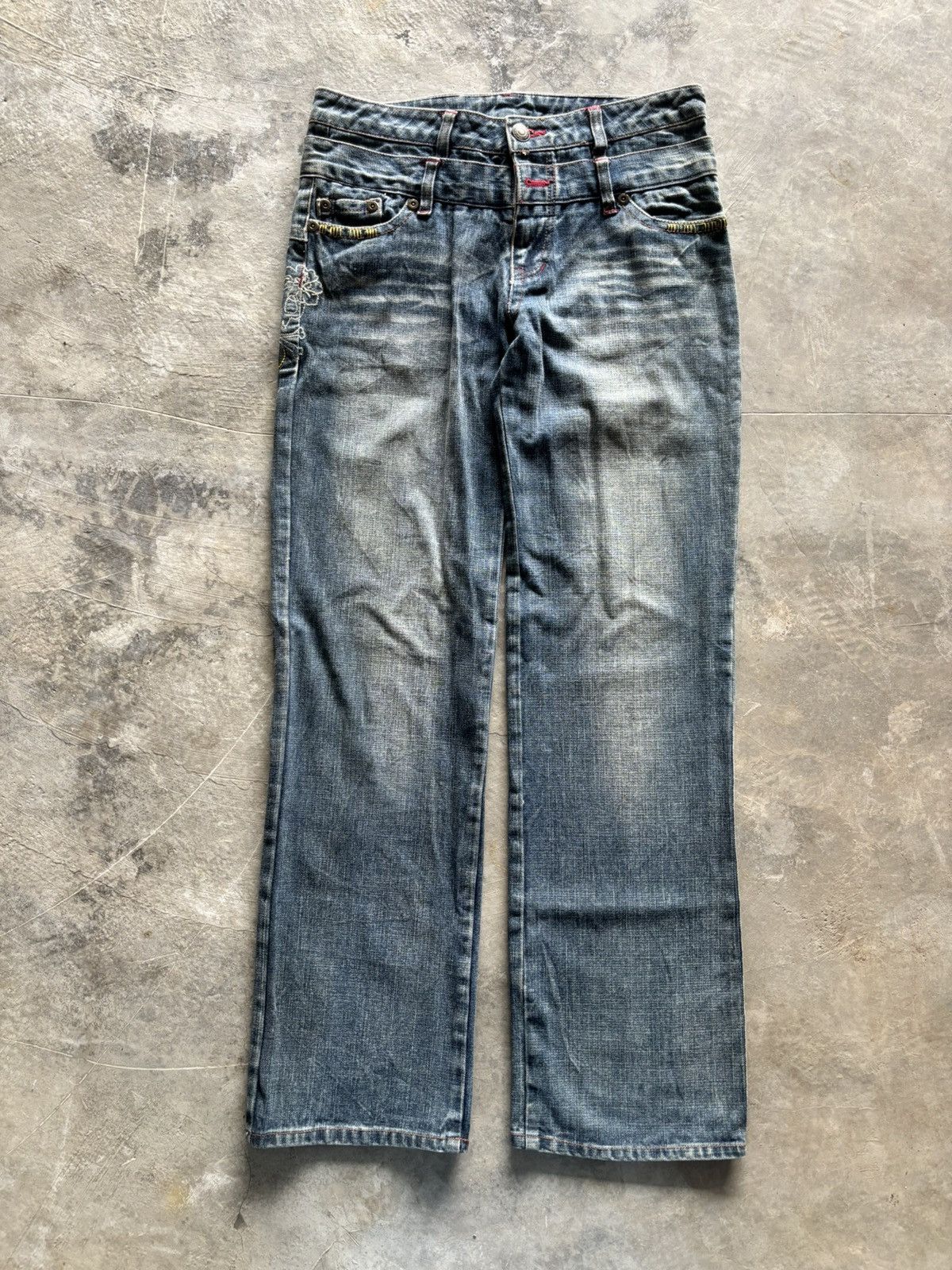 If Six Was Nine CRAZY DOUBLE WAIST JAPANESE DENIM WITH SIDE SKULL EMBROIDERY Size US 32 / EU 48 - 1 Thumbnail