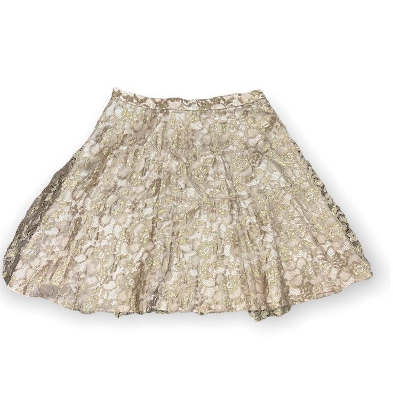 Vintage Heart Moon Star | Vintage Rose Gold Floral Lace Skirt Size 26" / US 2 / IT 38 - 1 Thumbnail