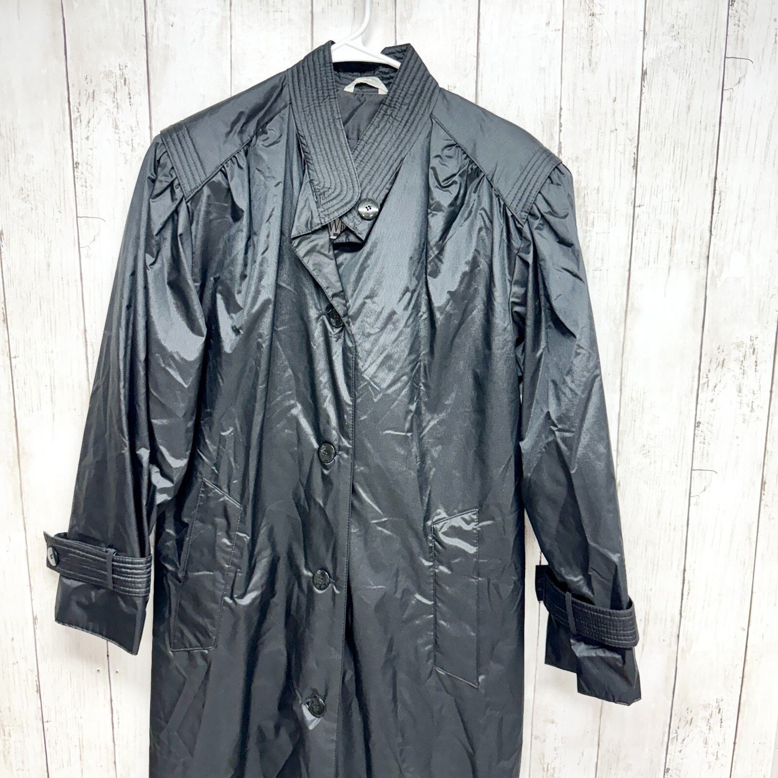 Vintage Vintage Windsor Bay Coat Size 6 Trench Sleek Black Button Size M / US 6-8 / IT 42-44 - 1 Thumbnail