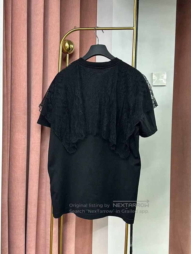 Other Givenchy Black Lace Letter T-Shirt Short Sleeve Top Size US XS / EU 42 / 0 - 3 Thumbnail