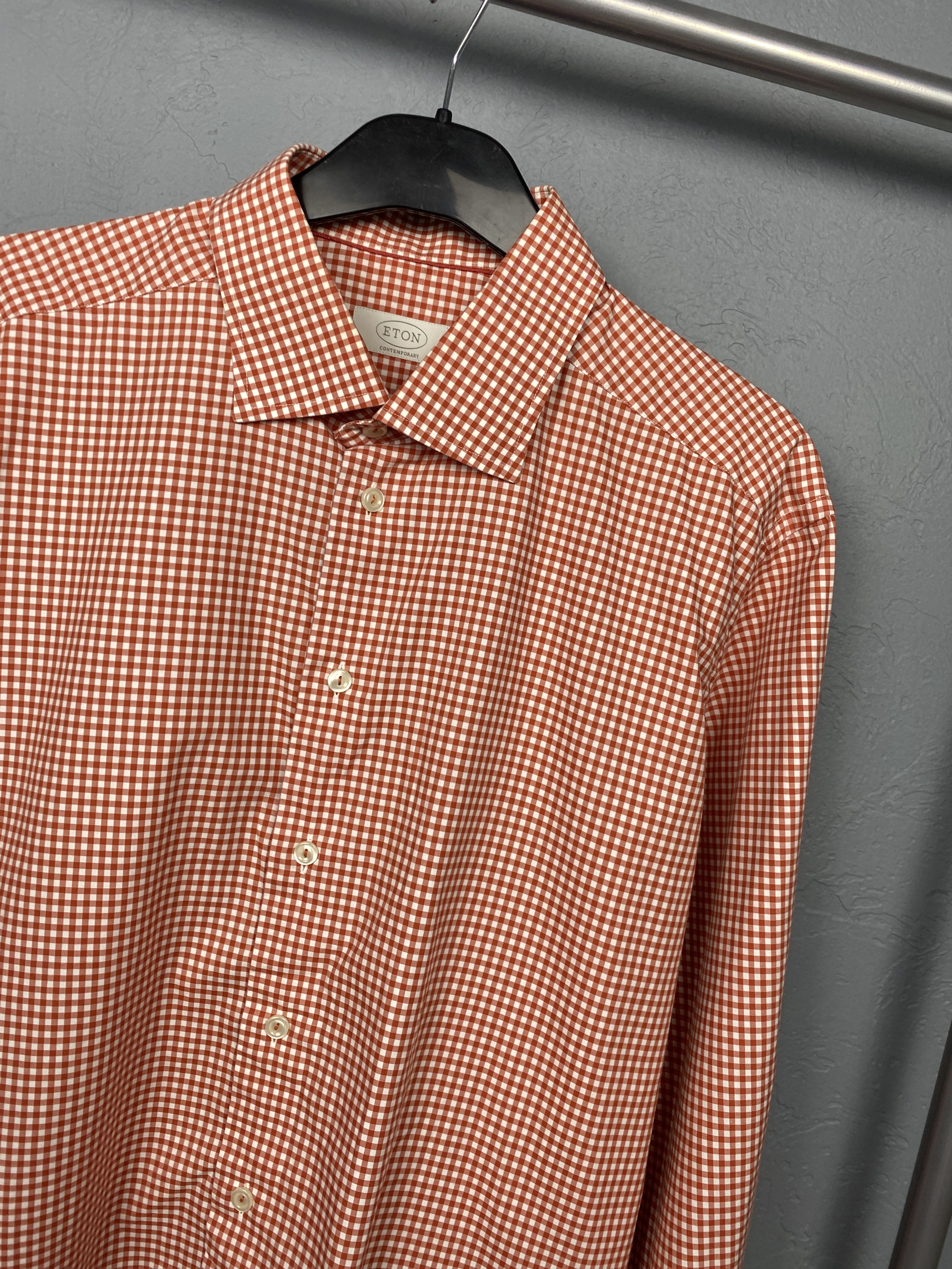 Eton Eton Vintage Mens Long Sleeve Checkered Shirt Size US XL / EU 56 / 4 - 2 Thumbnail