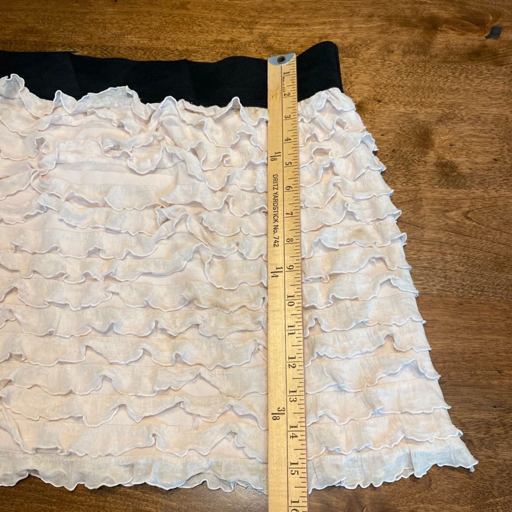 Free People Free People Skirt Womens Medium Light Cream Brown BOHO Ruffled 28" W 15.5" L Size 32" / US 10 / IT 46 - 4 Thumbnail