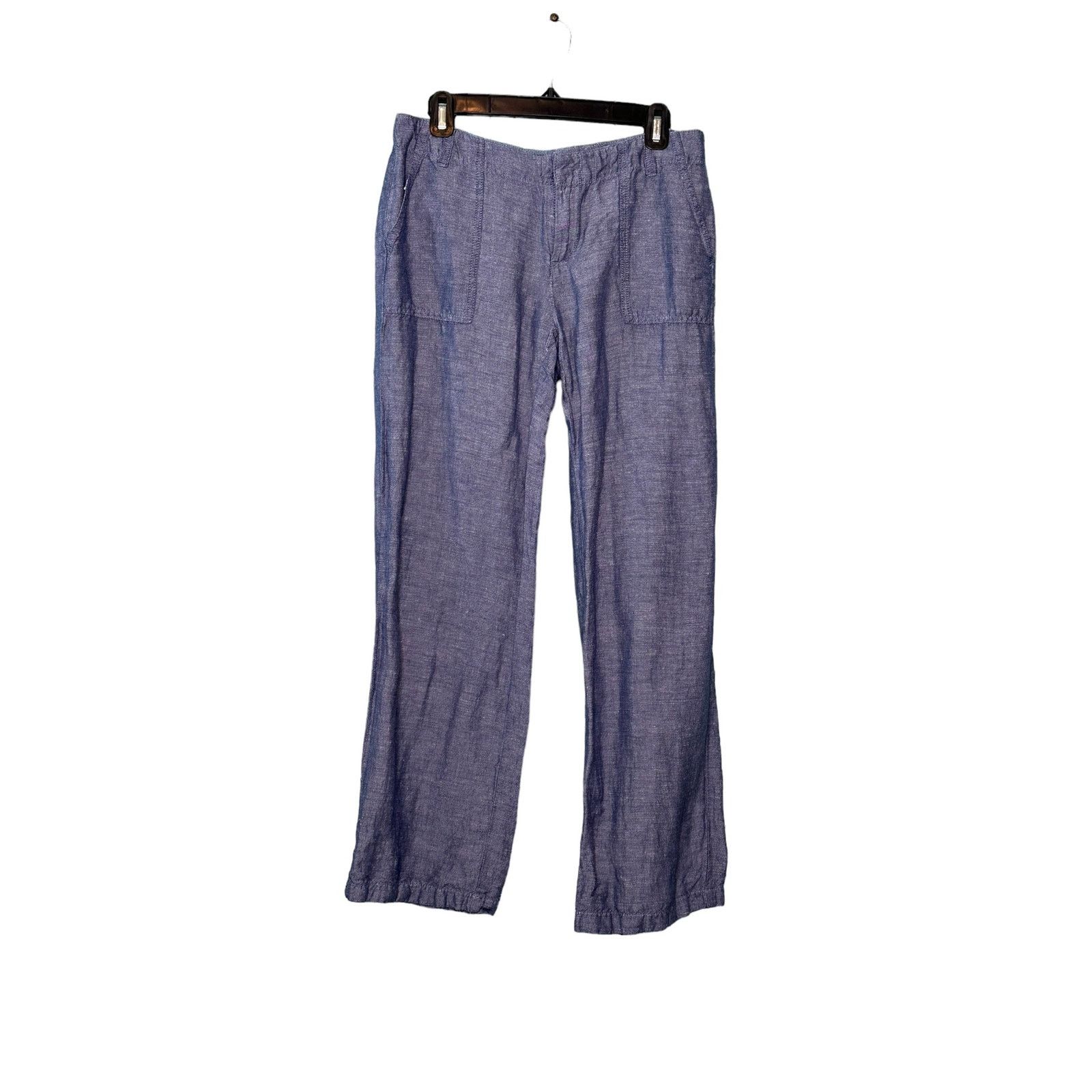 Tommy Hilfiger Tommy Hilfiger blue linen wide legs casual pants size 4 Size 27" / US 4 / IT 40 - 6 Thumbnail