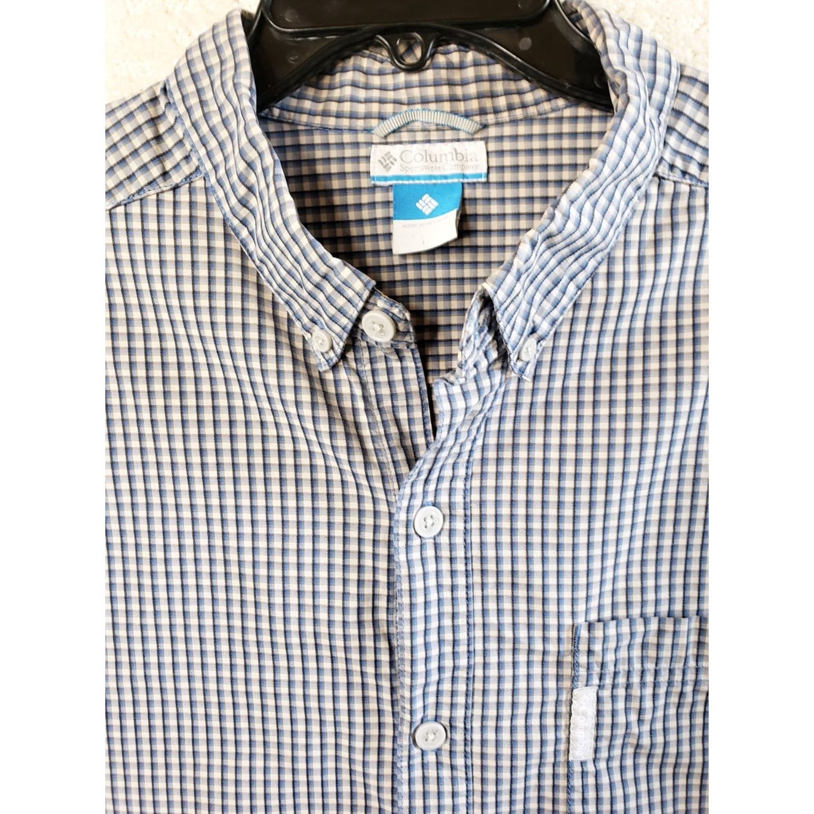 Vintage Columbia Button-Up Shirt Mens L Large Blue White Check Long Sleeve Casual Shirt Size US L / EU 52-54 / 3 - 4 Thumbnail