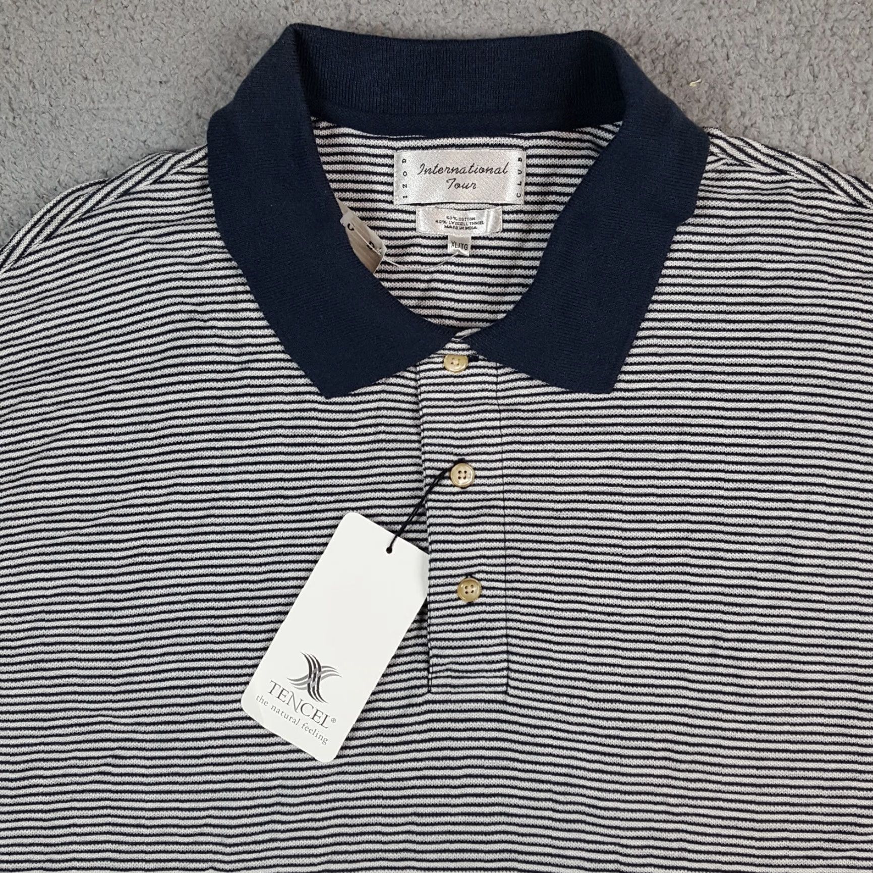 Izod VINTAGE IZOD Polo Shirt Striped Grunge Skater Preppy Size XL Breathable Relaxed Fit Collar Shirt Size US XL / EU 56 / 4 - 2 Thumbnail