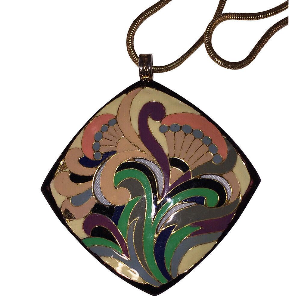 Lanvin Lanvin Floral Enamel Pendant Necklace Size ONE SIZE - 1 Thumbnail