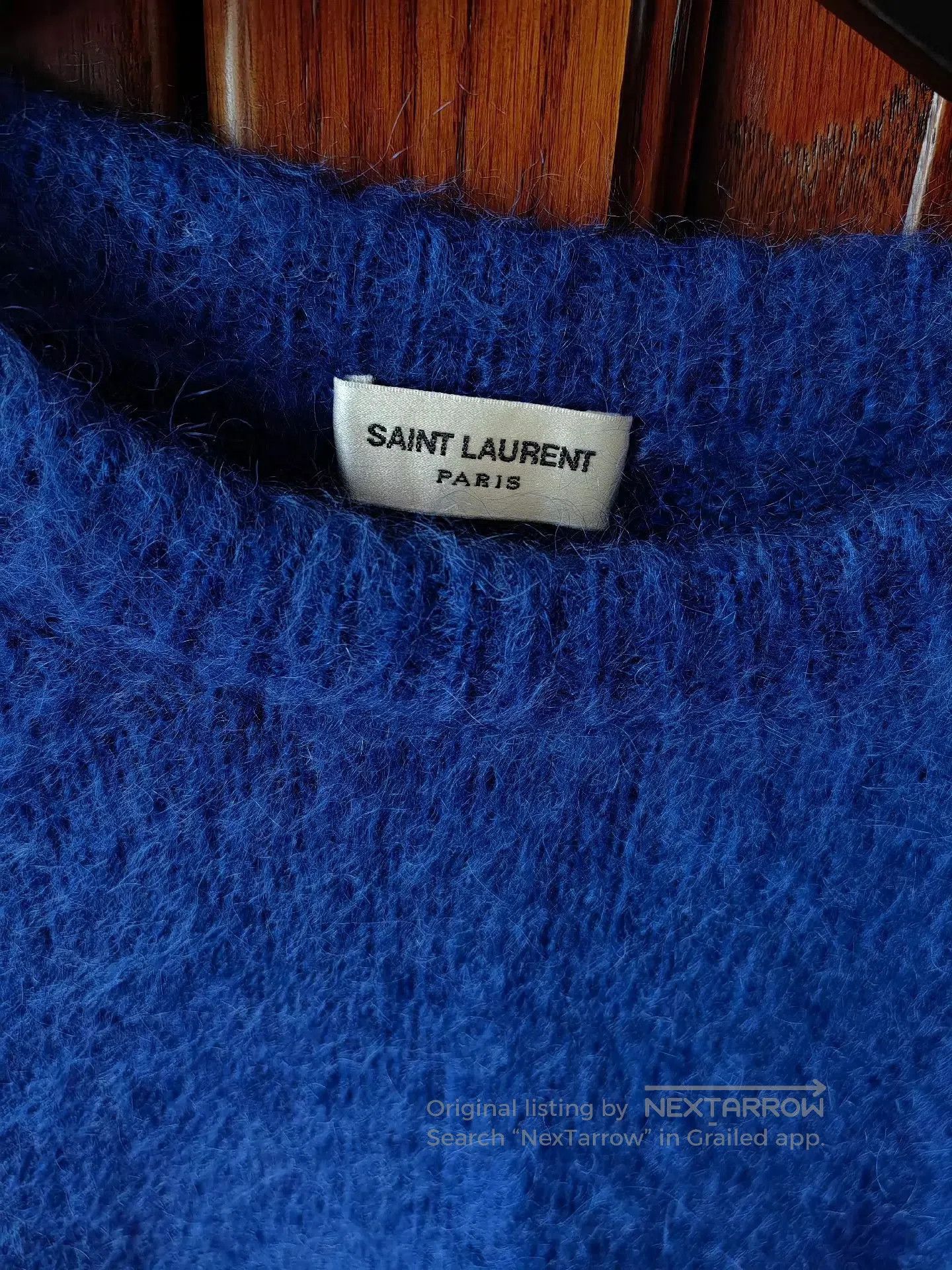 Saint Laurent Paris Saint Laurent Paris Blue mohair sweater. Size US L / EU 52-54 / 3 - 3 Thumbnail