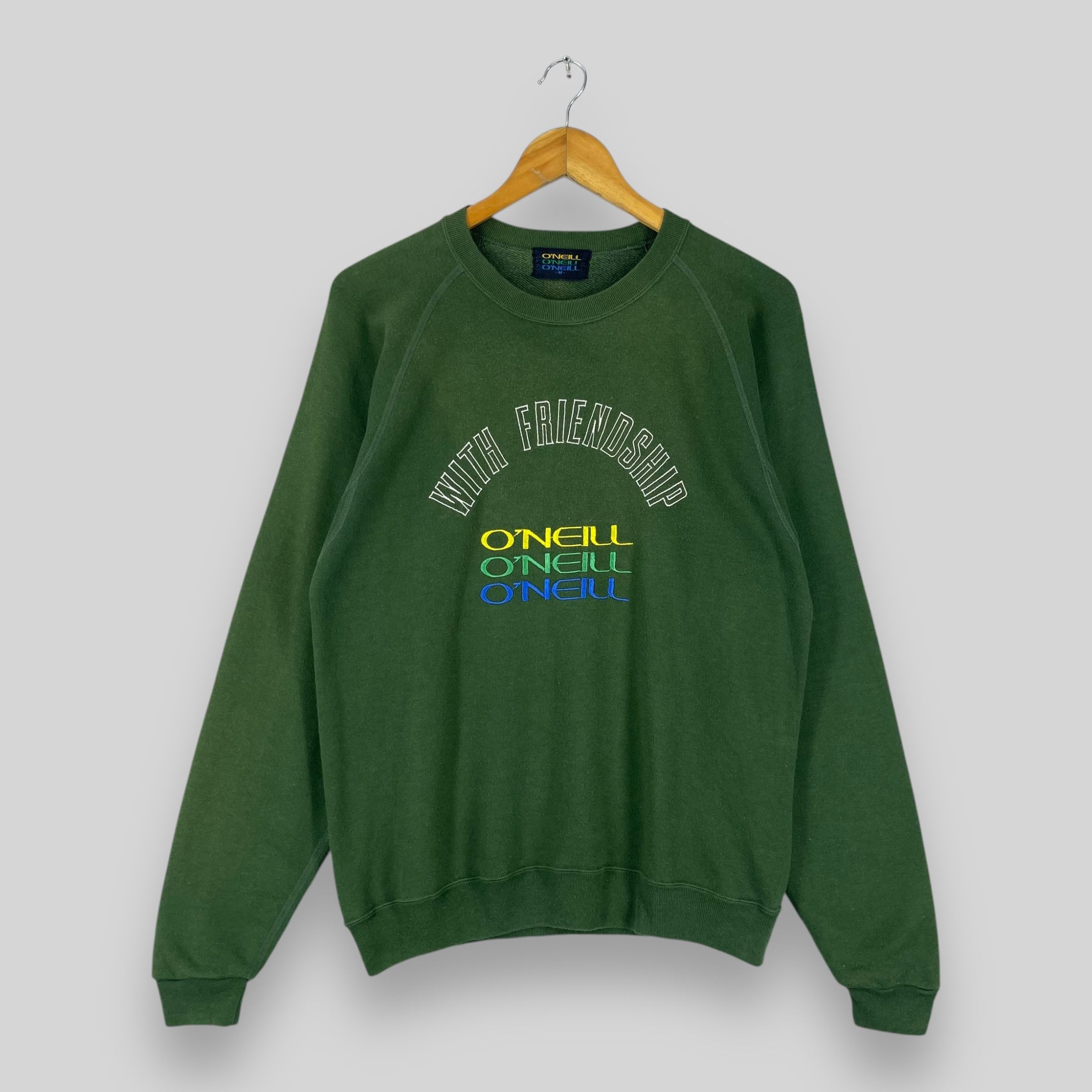 O'Neill Vintage 90s ONEILL Spellout Embroidery Sun Faded Sweatshirt Size US M / EU 48-50 / 2 - 1 Thumbnail