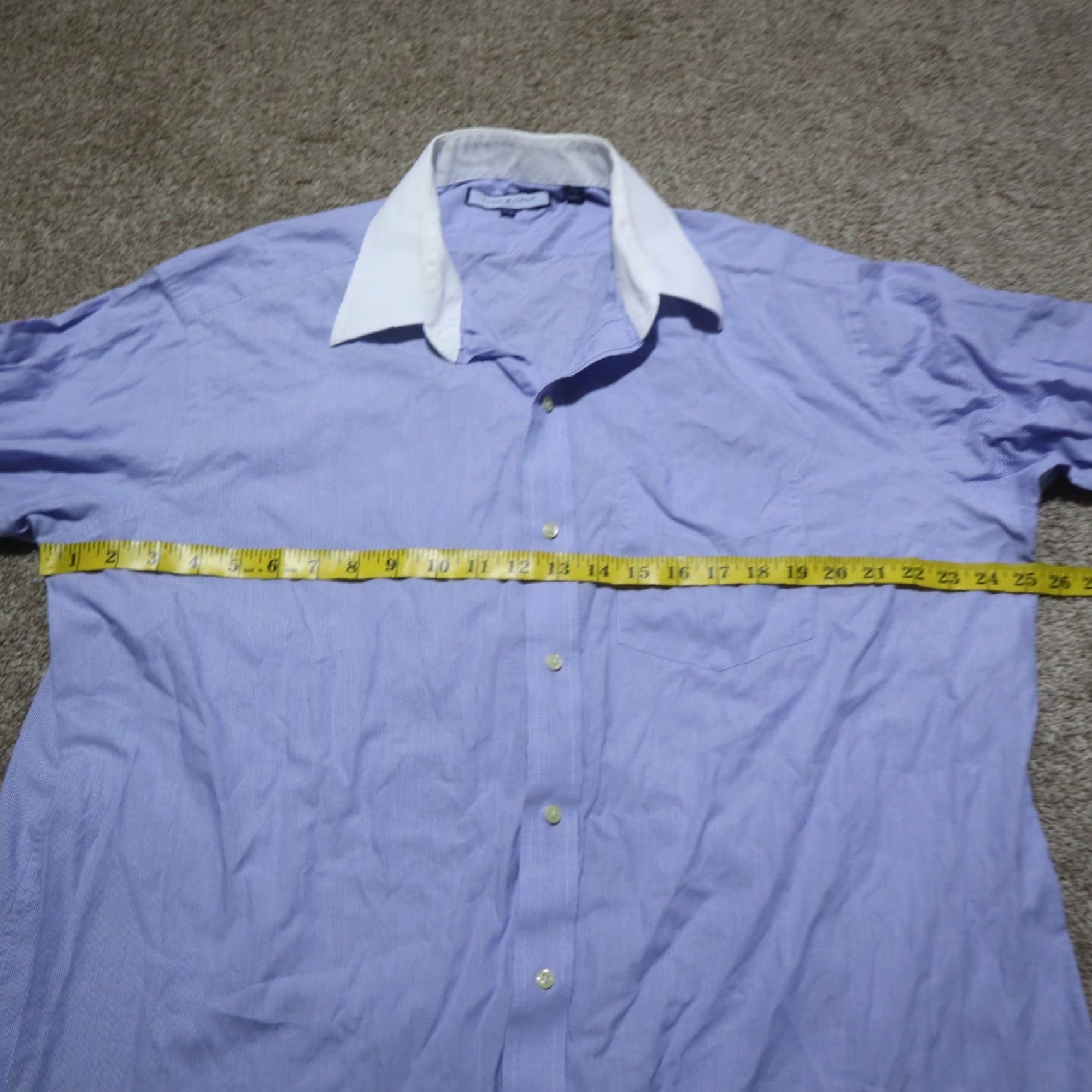 Tommy Hilfiger Tommy Hilfiger Blue Shirt Button-Down Regular Fit Long Sleeve XL Men Size US XL / EU 56 / 4 - 4 Thumbnail