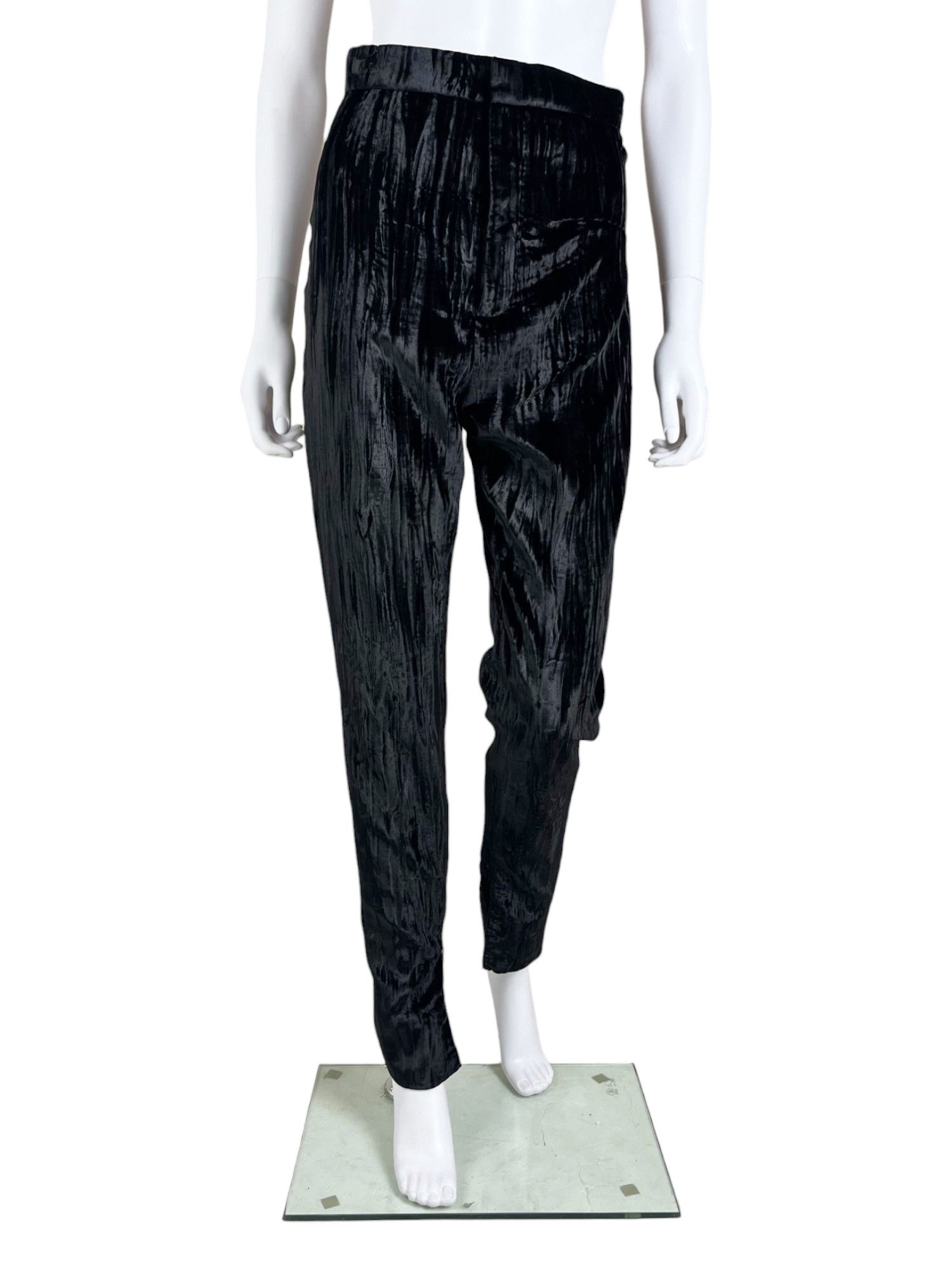 Saint Laurent Paris by Anthony Vaccarello F/W 2018 Black Velvet Pants Size 26" / US 2 / IT 38 - 1 Thumbnail